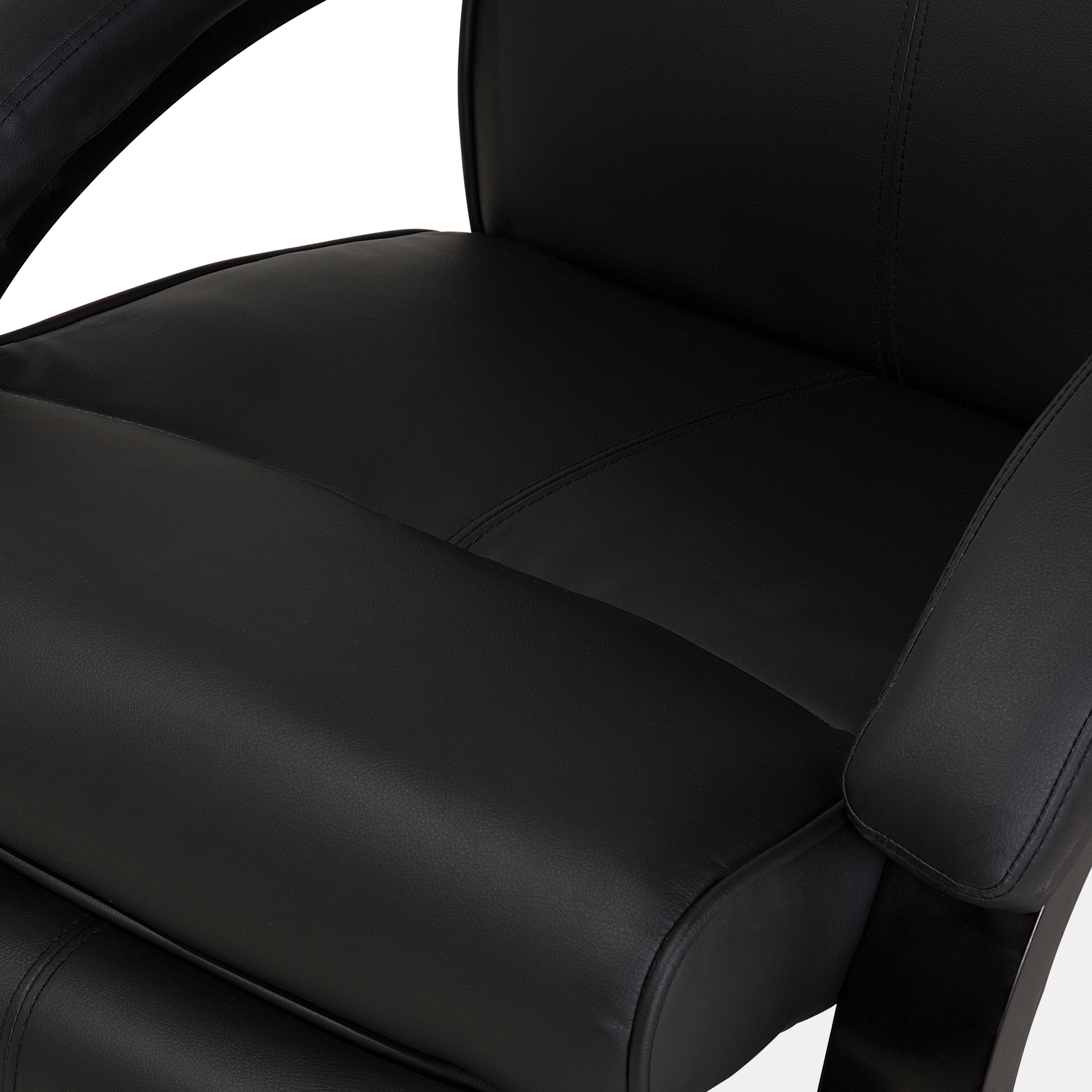 Fotoliu cu recliner MIGHT Suport pentru picioare retractabil Piele ecologică Negru [9]