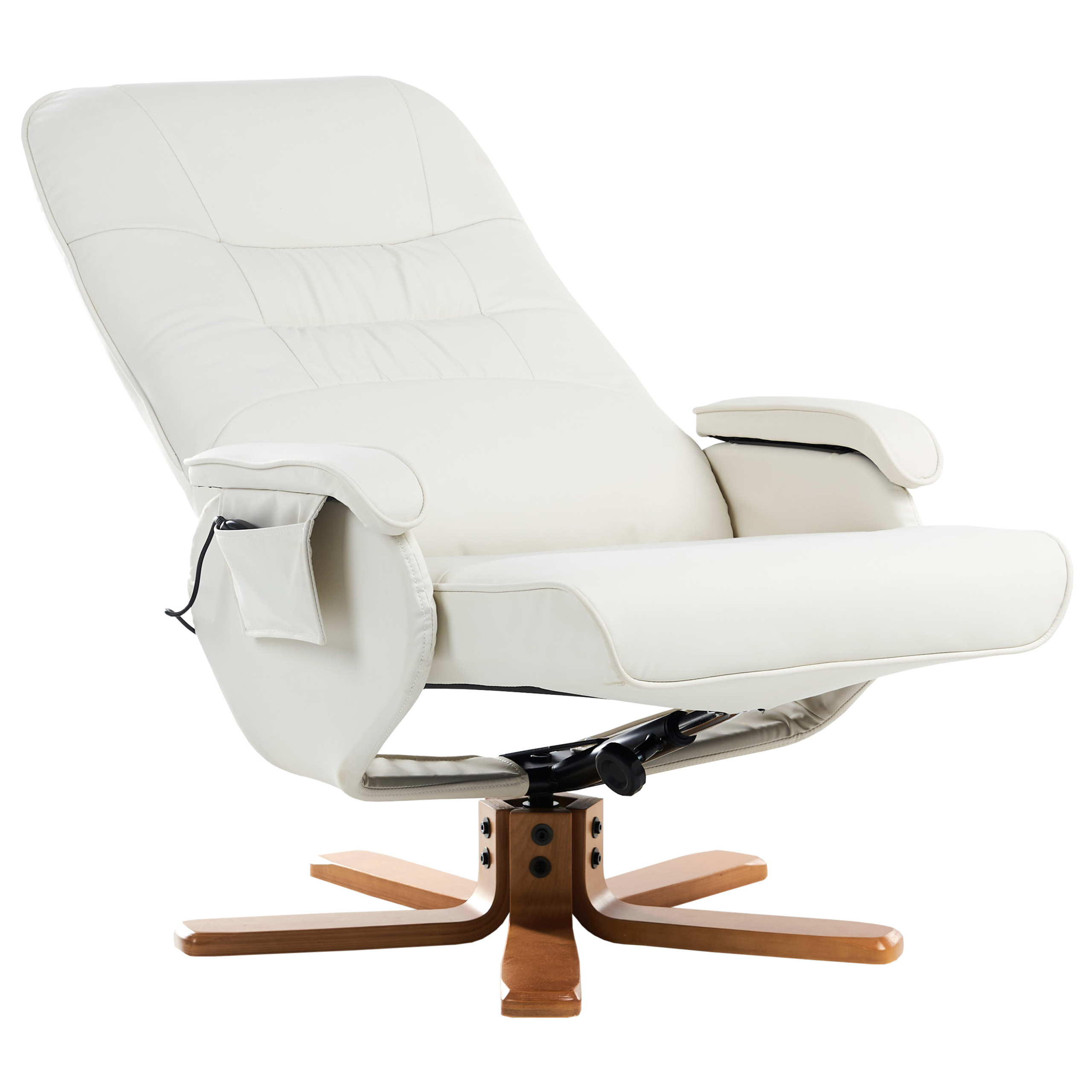 RELAXPRO massage chair with stool Off-white eco-leather [5]