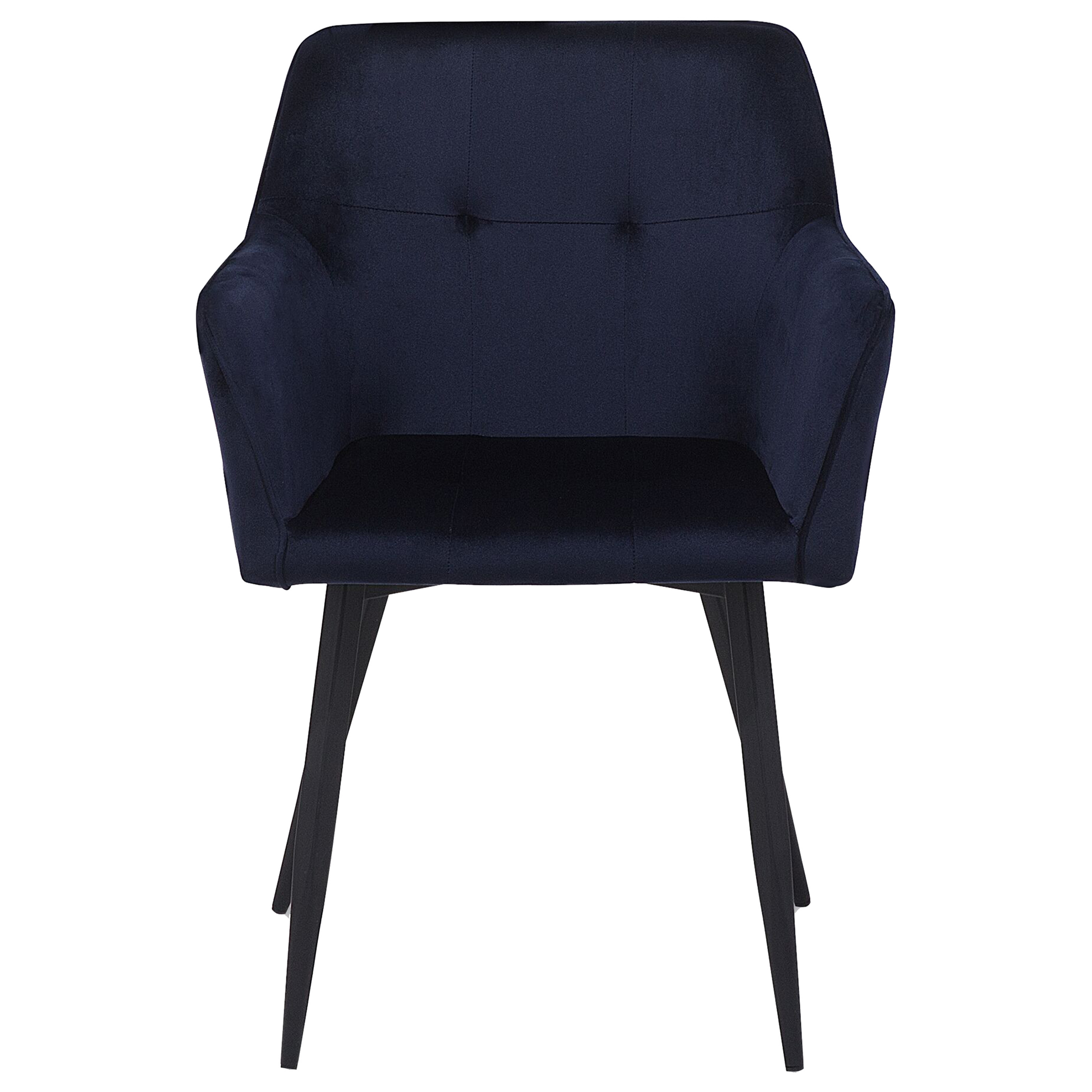 Set of 2 Dining Chairs JASMIN Velvet Dark Blue [4]