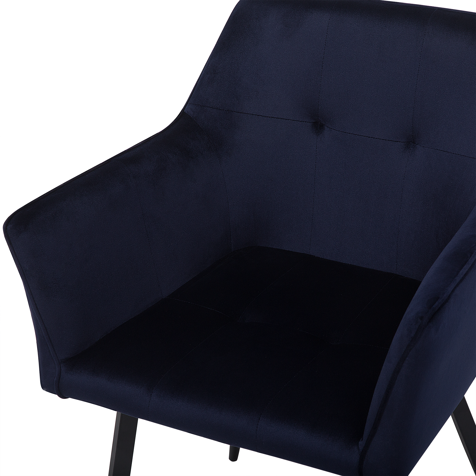 Set of 2 Dining Chairs JASMIN Velvet Dark Blue [8]