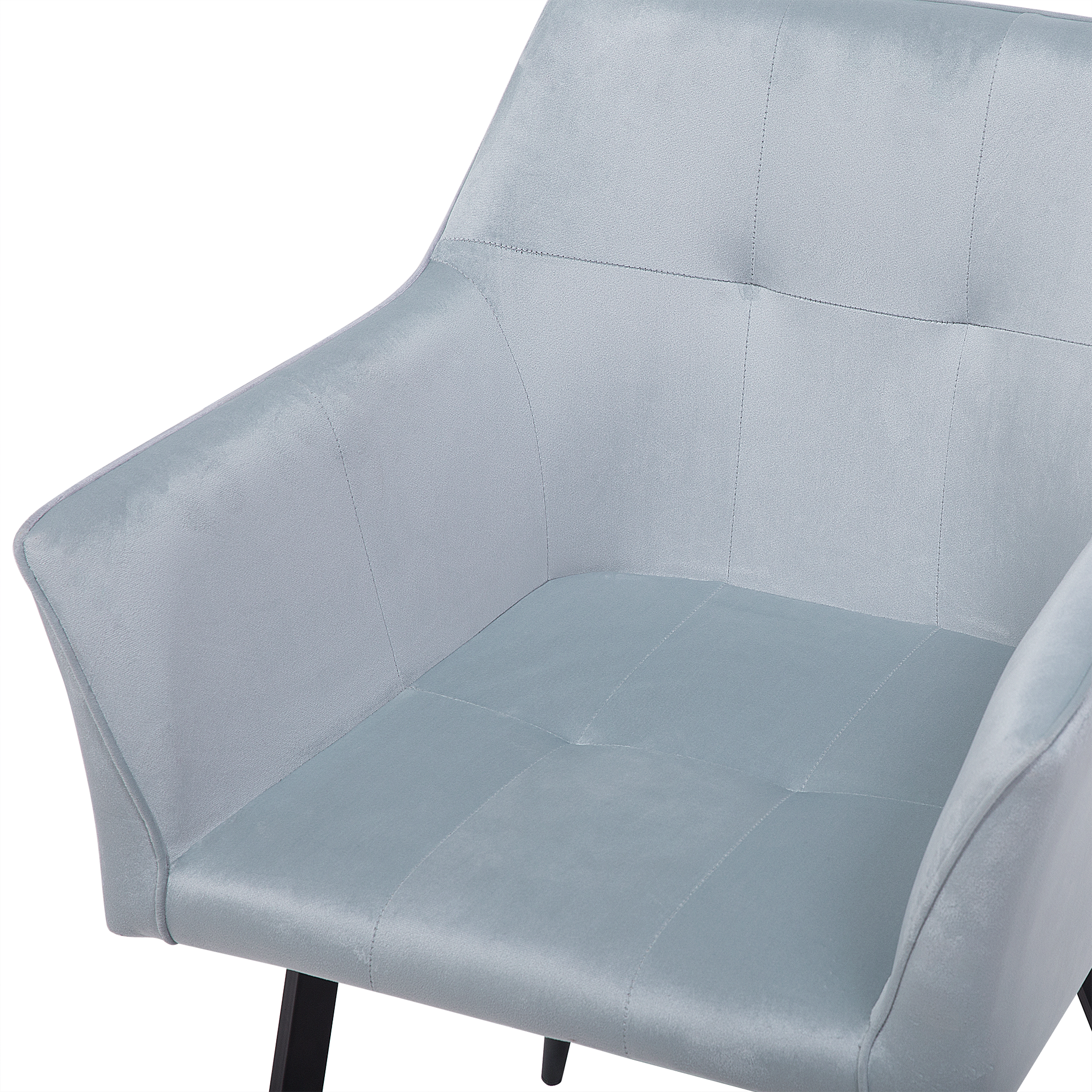 Set de 2 scaune dining JASMIN Catifea Gri deschis [8]