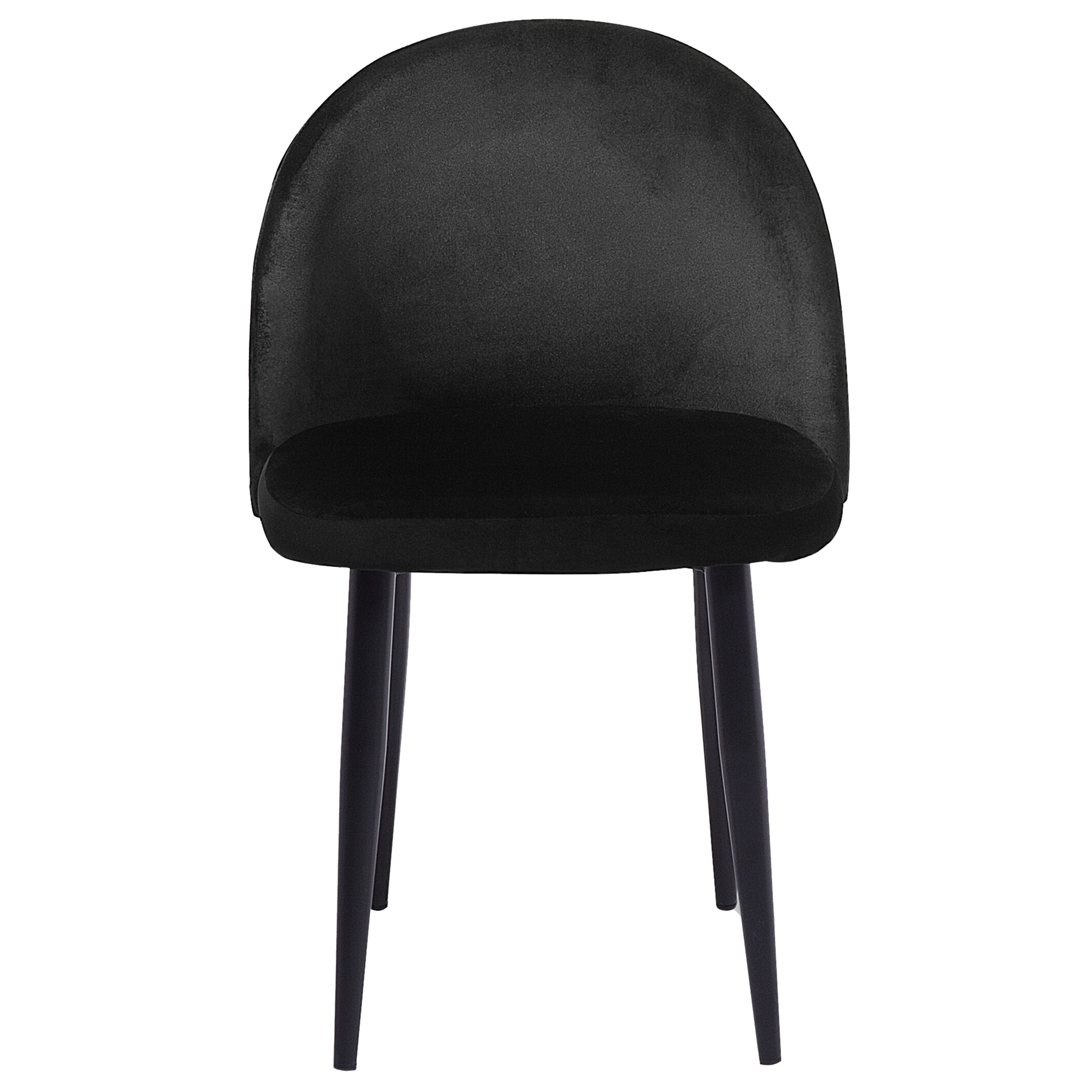 Set of 2 dining chairs VISALIA Velvet Black [4]