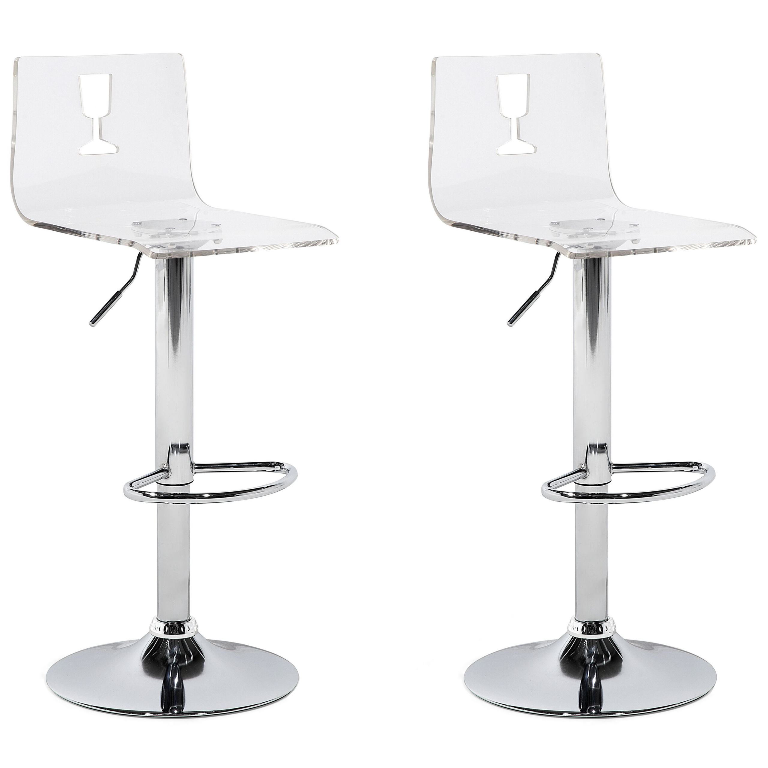 Set of 2 BUSAN Swivel Bar Stools Transparent [2]