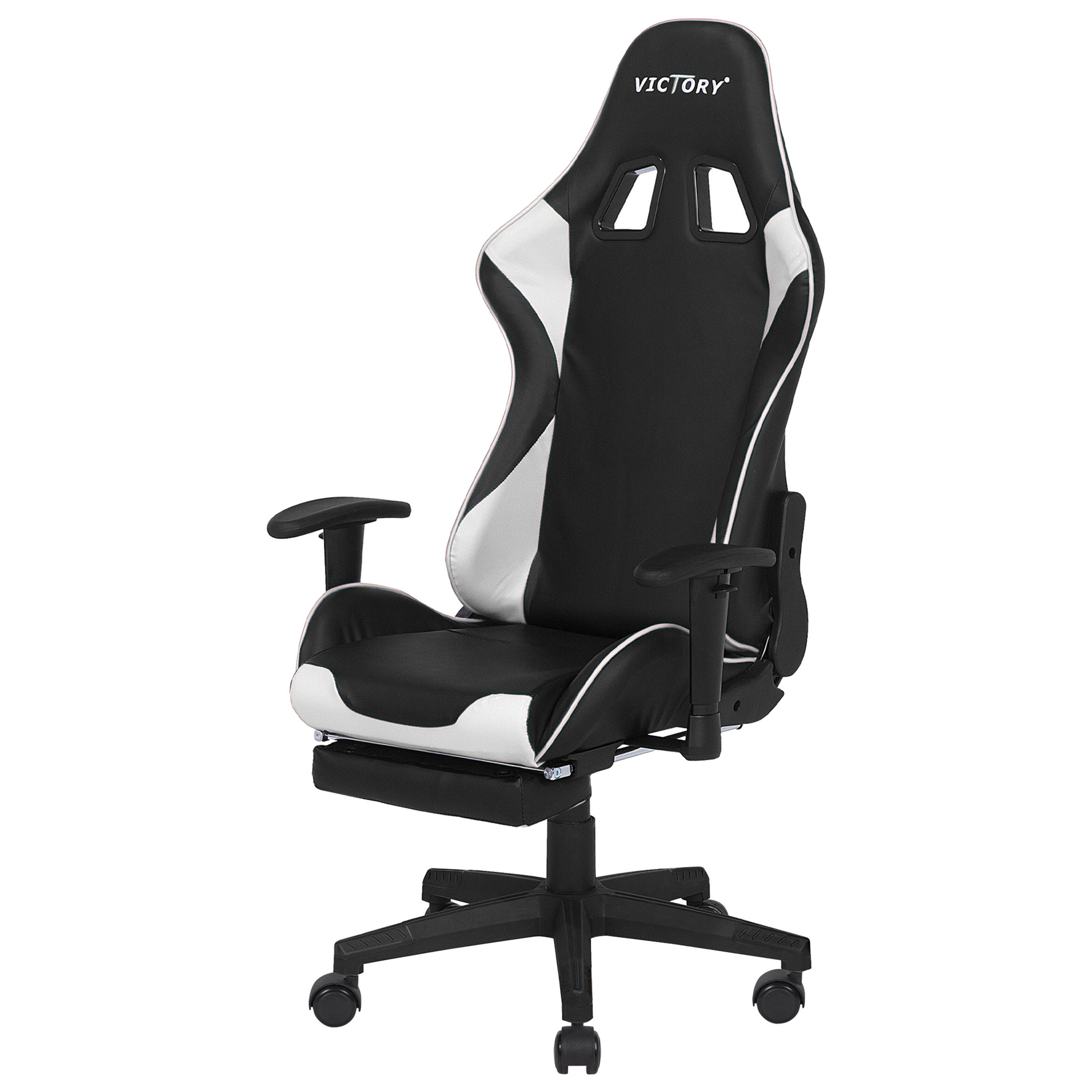 Scaun gaming VICTORY Piele ecologică Alb [5]