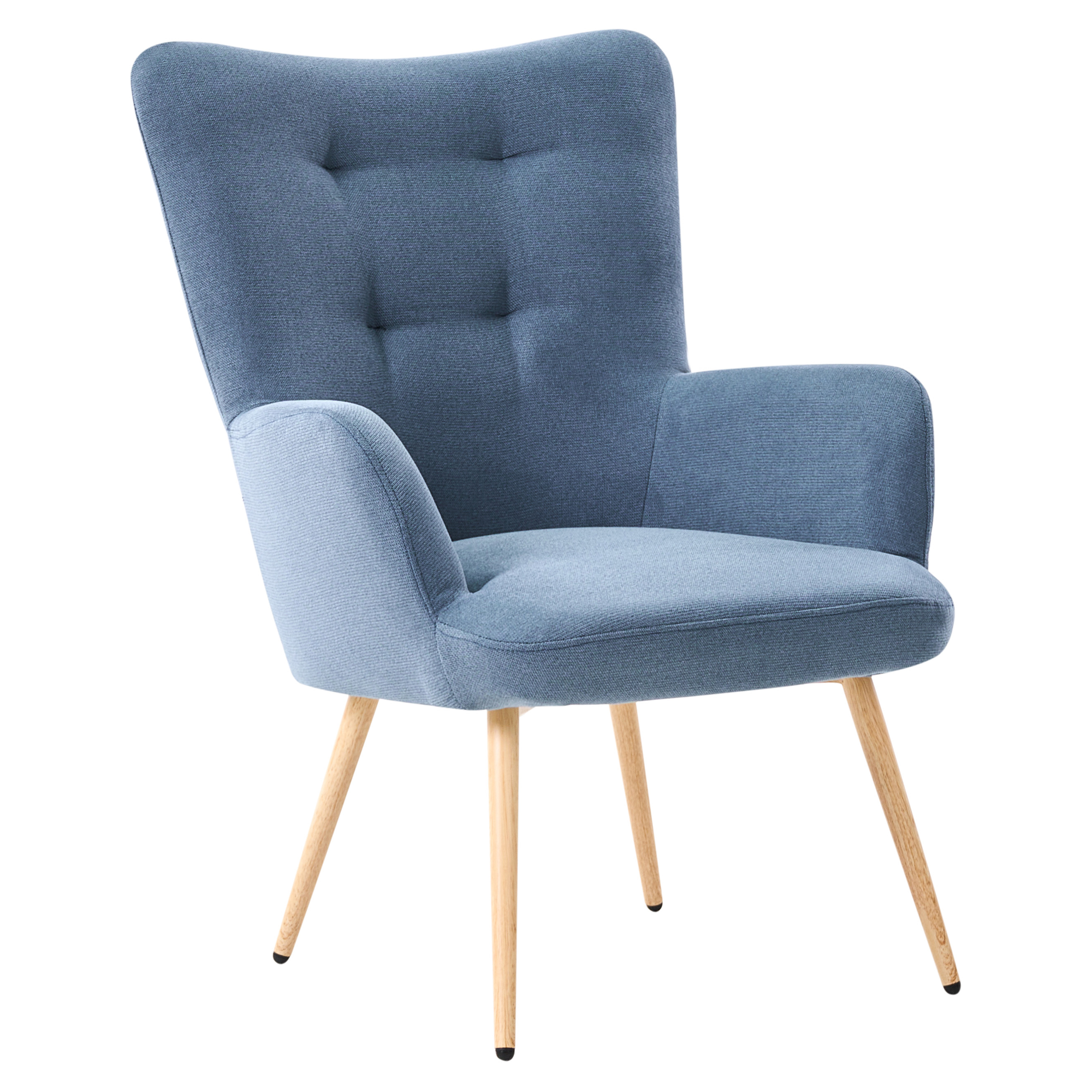 VEJLE high-back armchair with stool Dark blue [4]