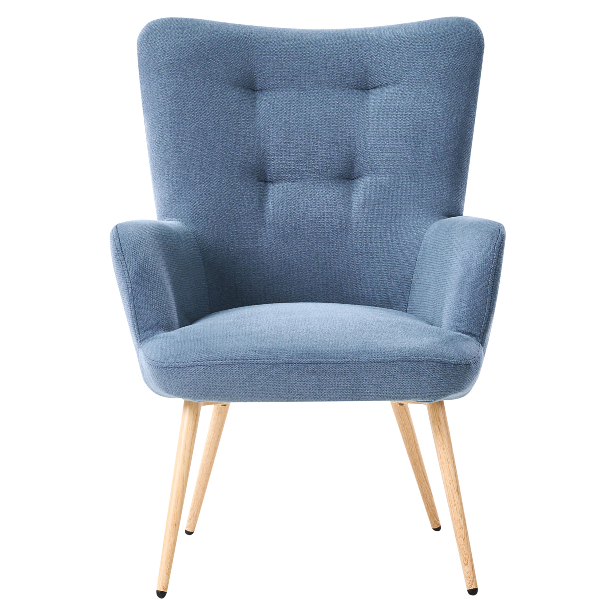 VEJLE high-back armchair with stool Dark blue [5]