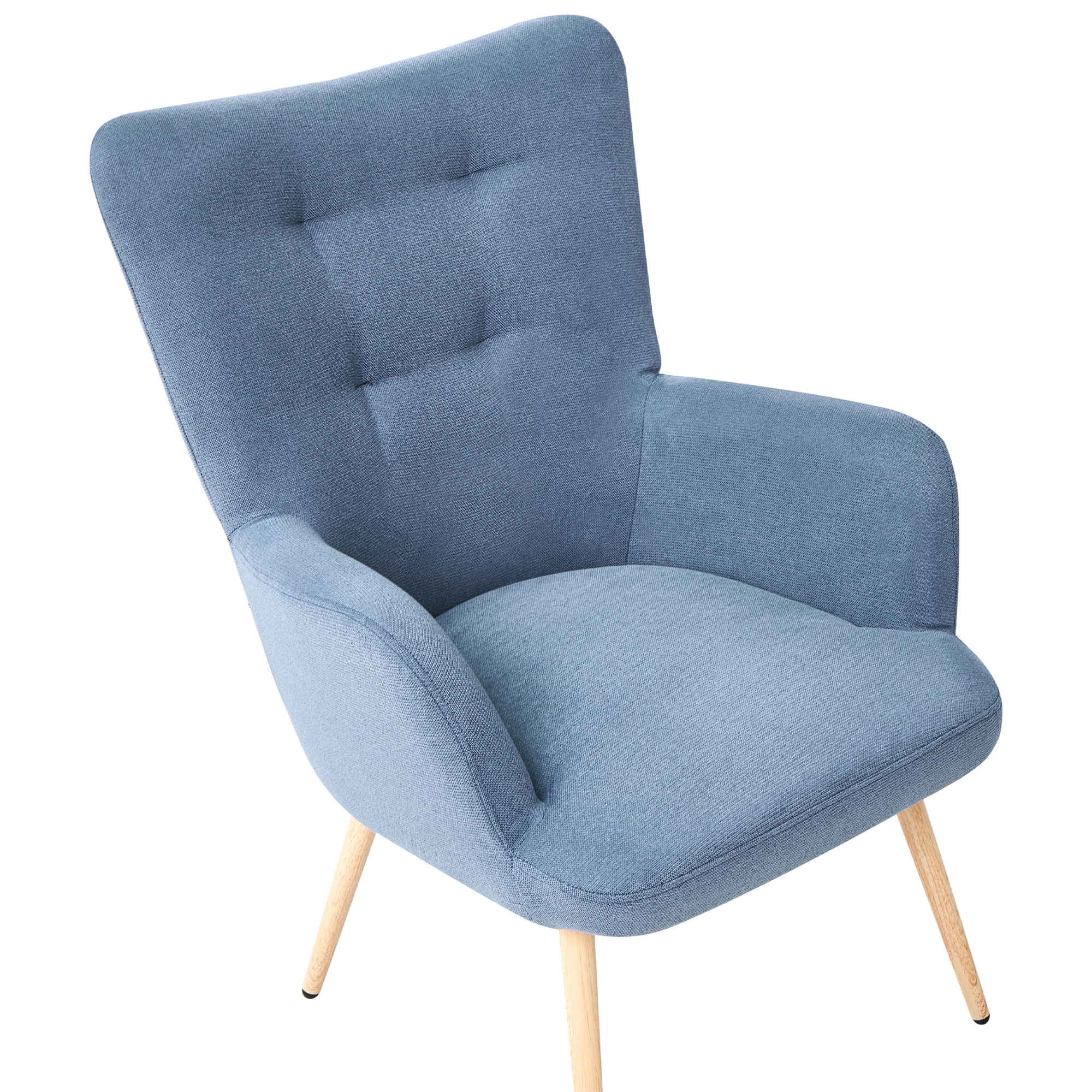 VEJLE high-back armchair with stool Dark blue [7]