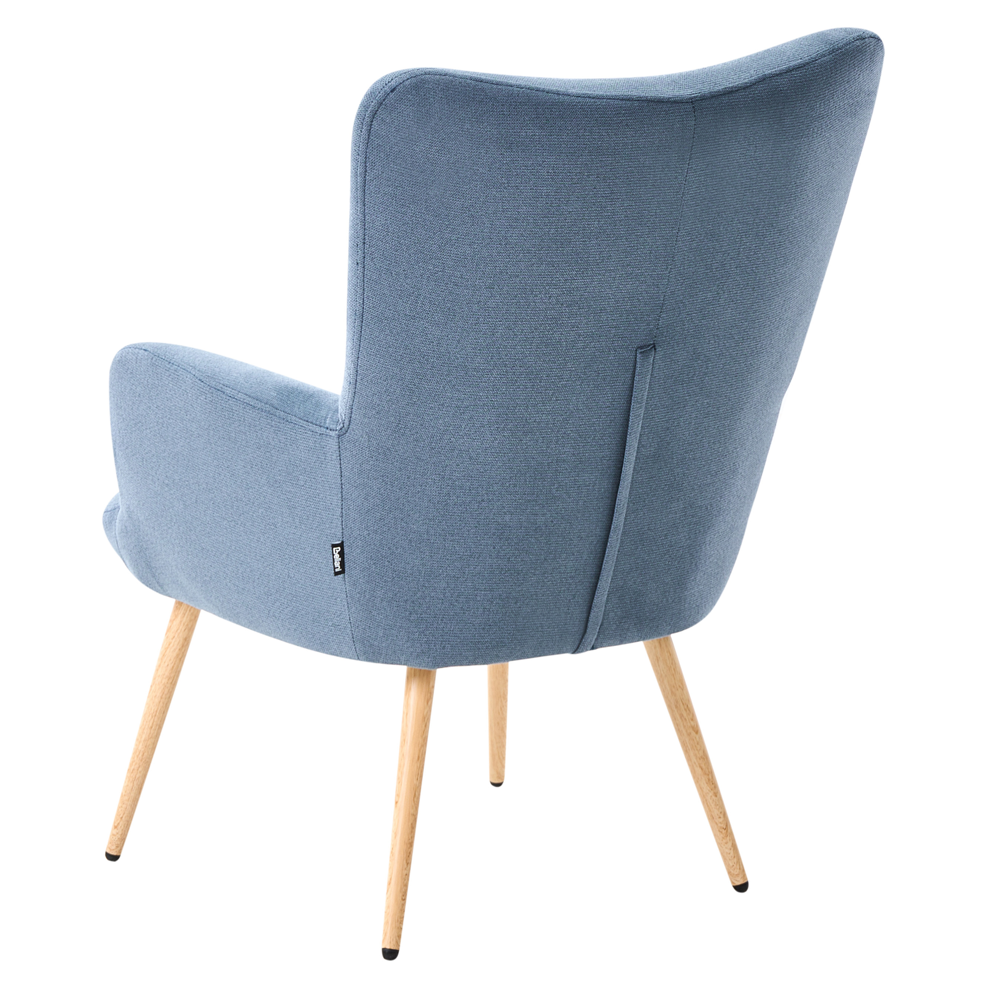 VEJLE high-back armchair with stool Dark blue [6]