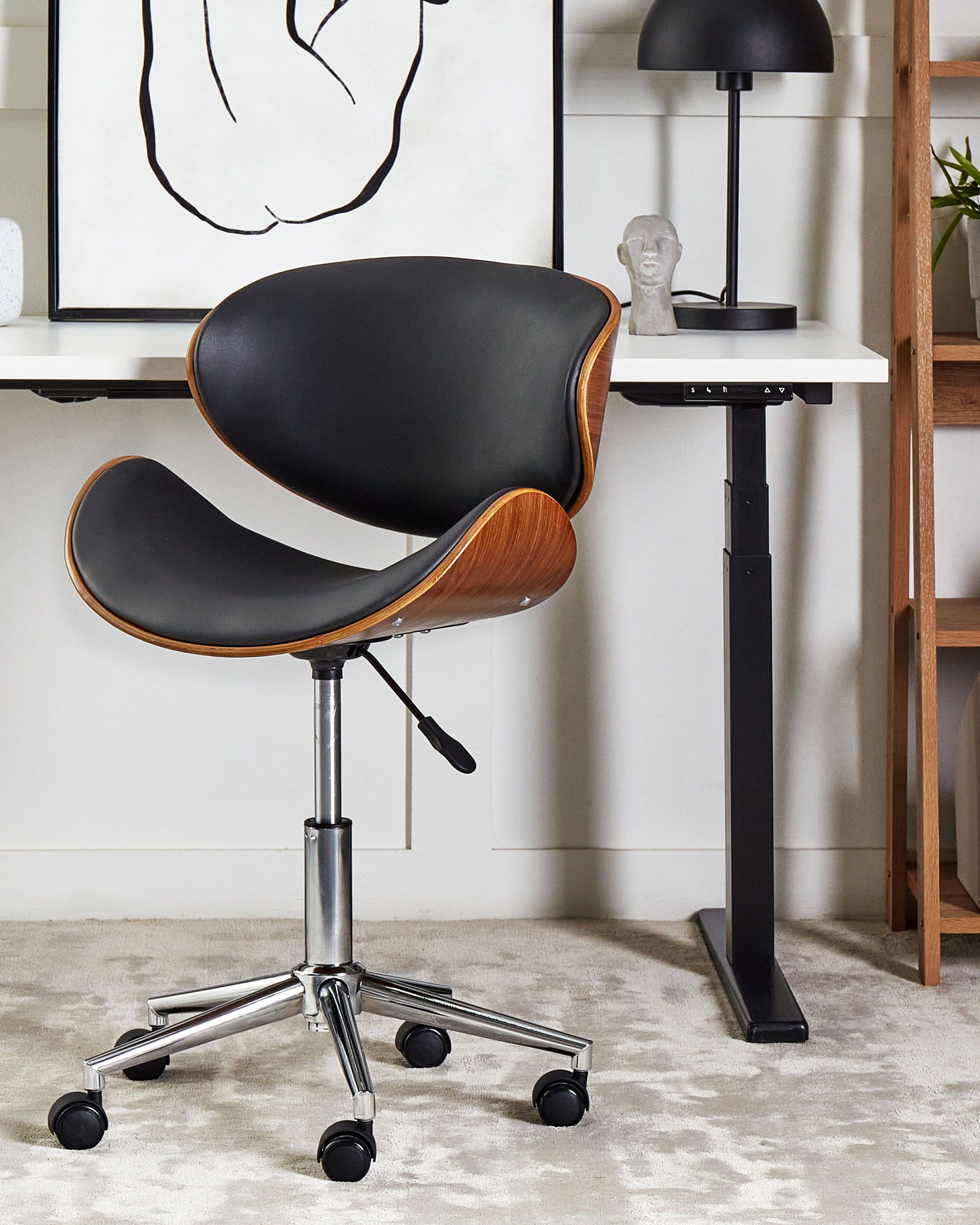 Scaun de birou - Office chair ROTTERDAM Black Eco-leather