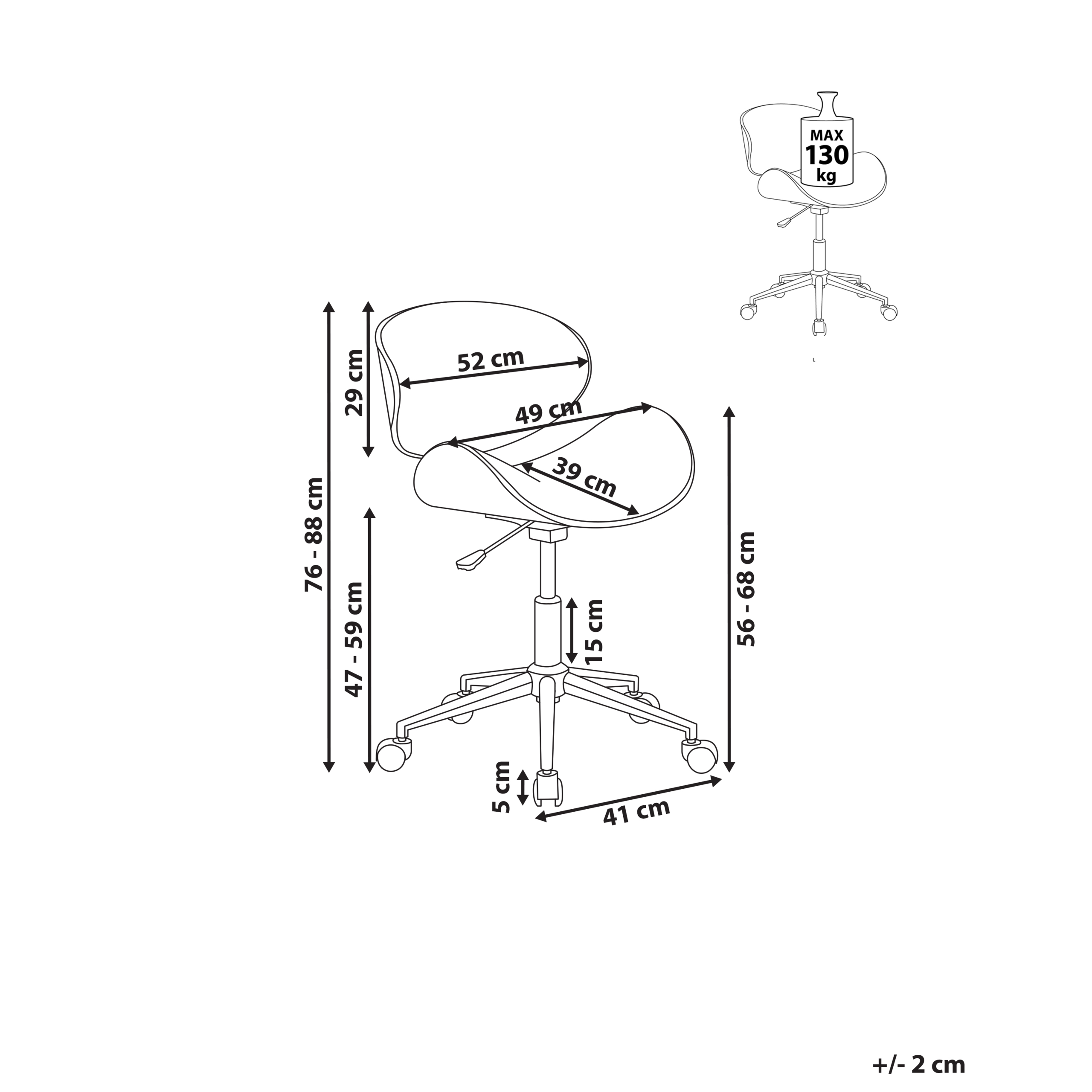 Office chair ROTTERDAM Eco-leather White [3]