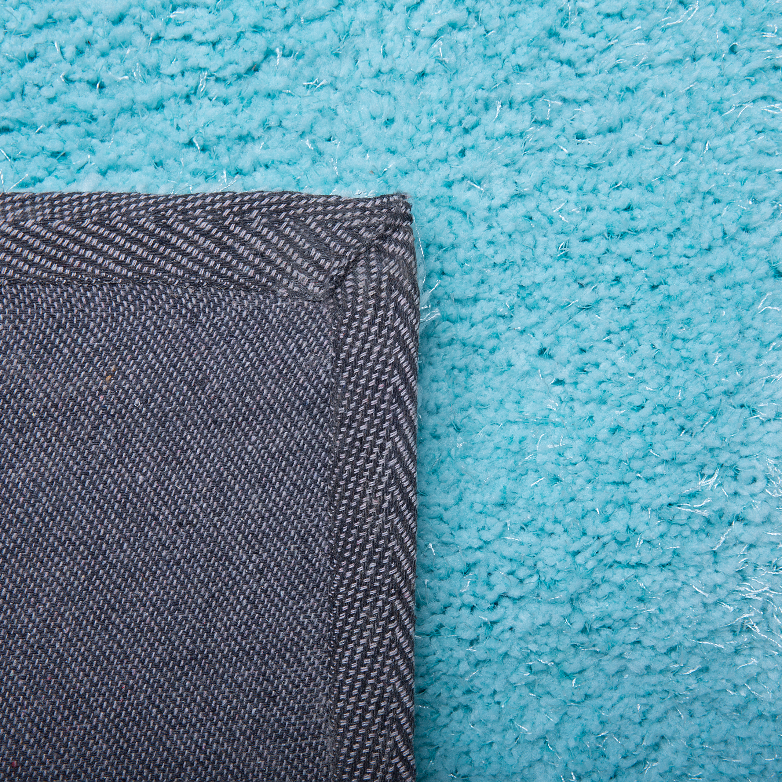 Shaggy rug DEMRE Light blue ø 140 cm [4]