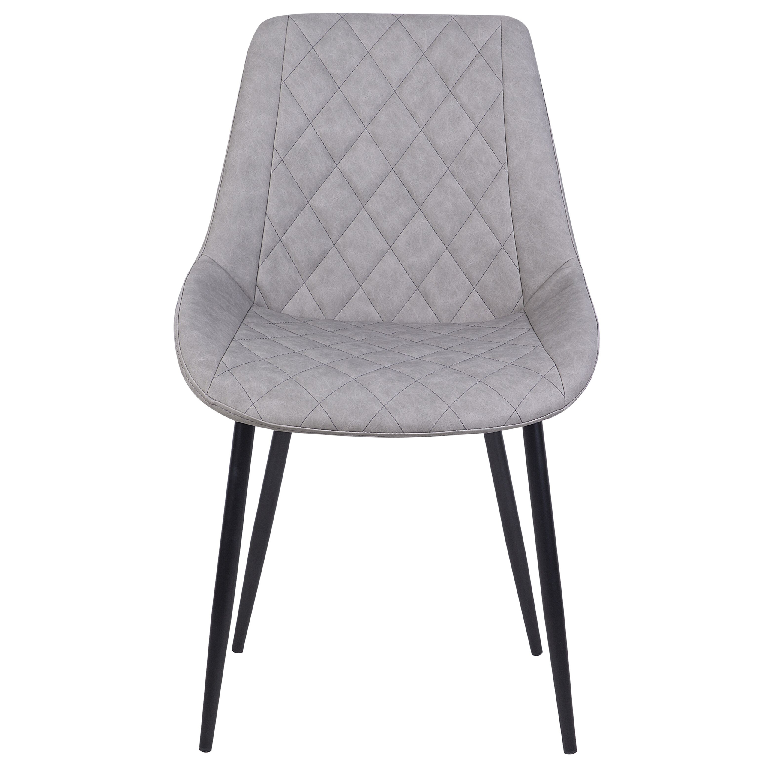 Set de 2 scaune dining MARIBEL Piele ecologică Gri deschis [5]