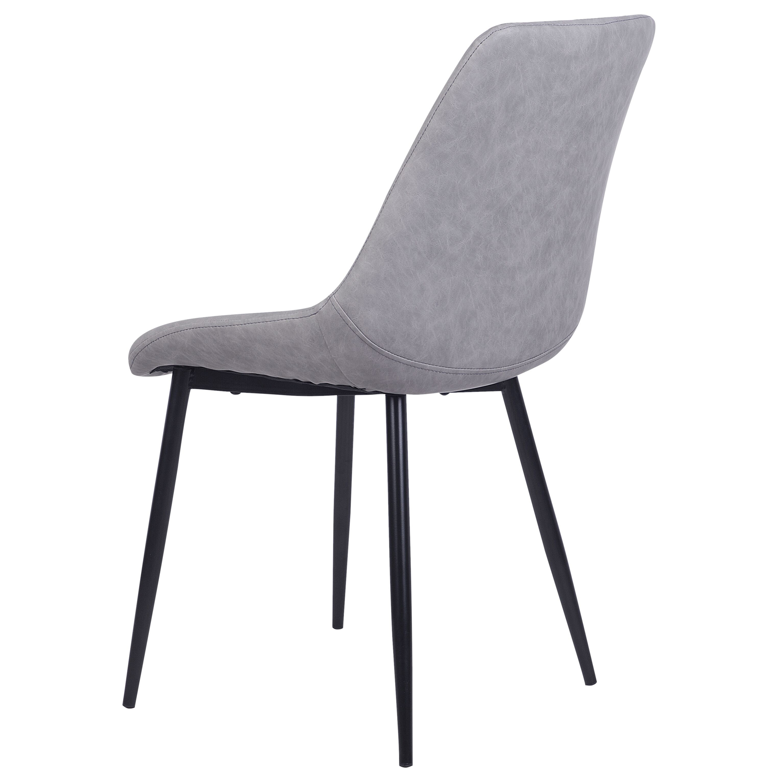 Set de 2 scaune dining MARIBEL Piele ecologică Gri deschis [7]