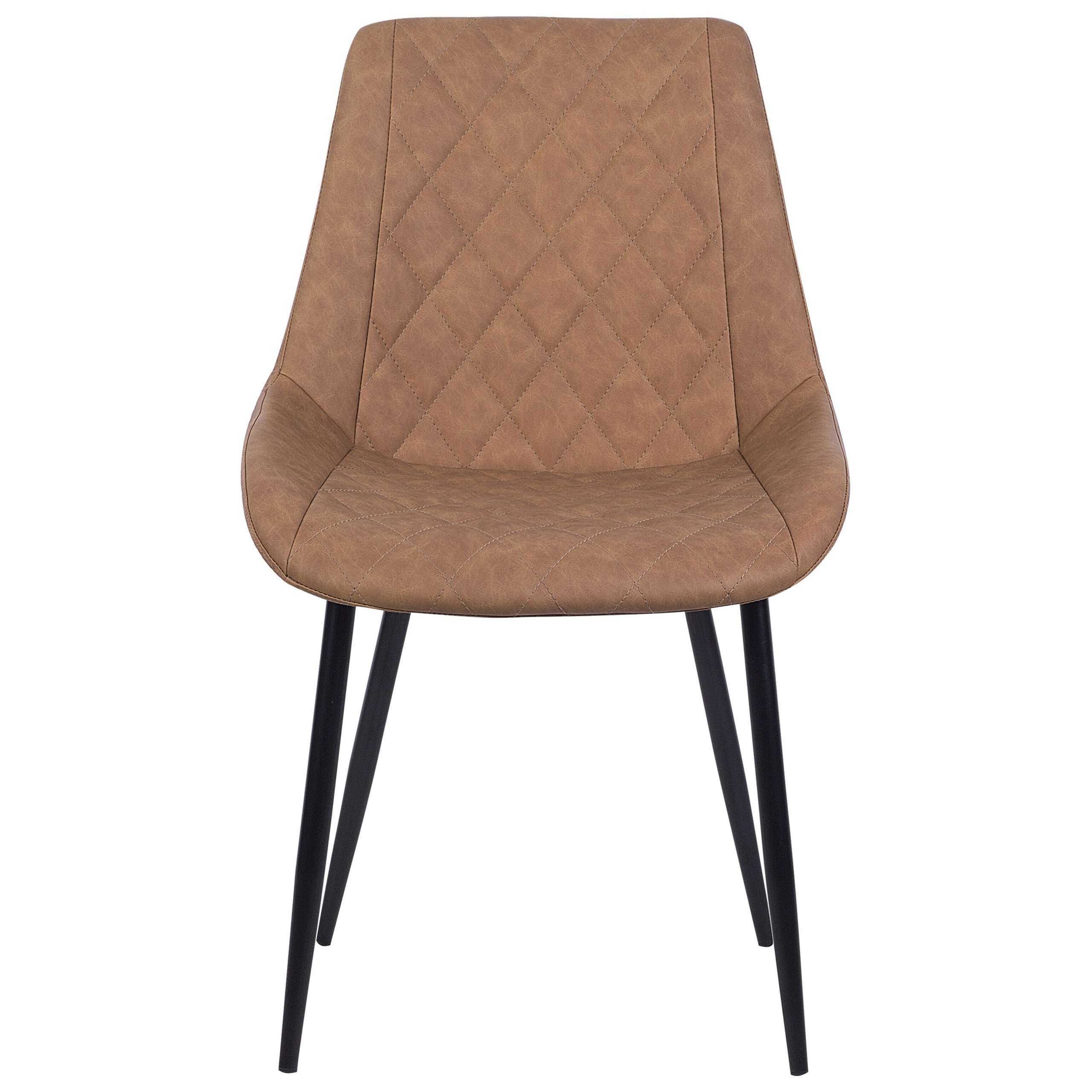 Set of 2 dining chairs MARIBEL Eco-leather Golden brown [5]