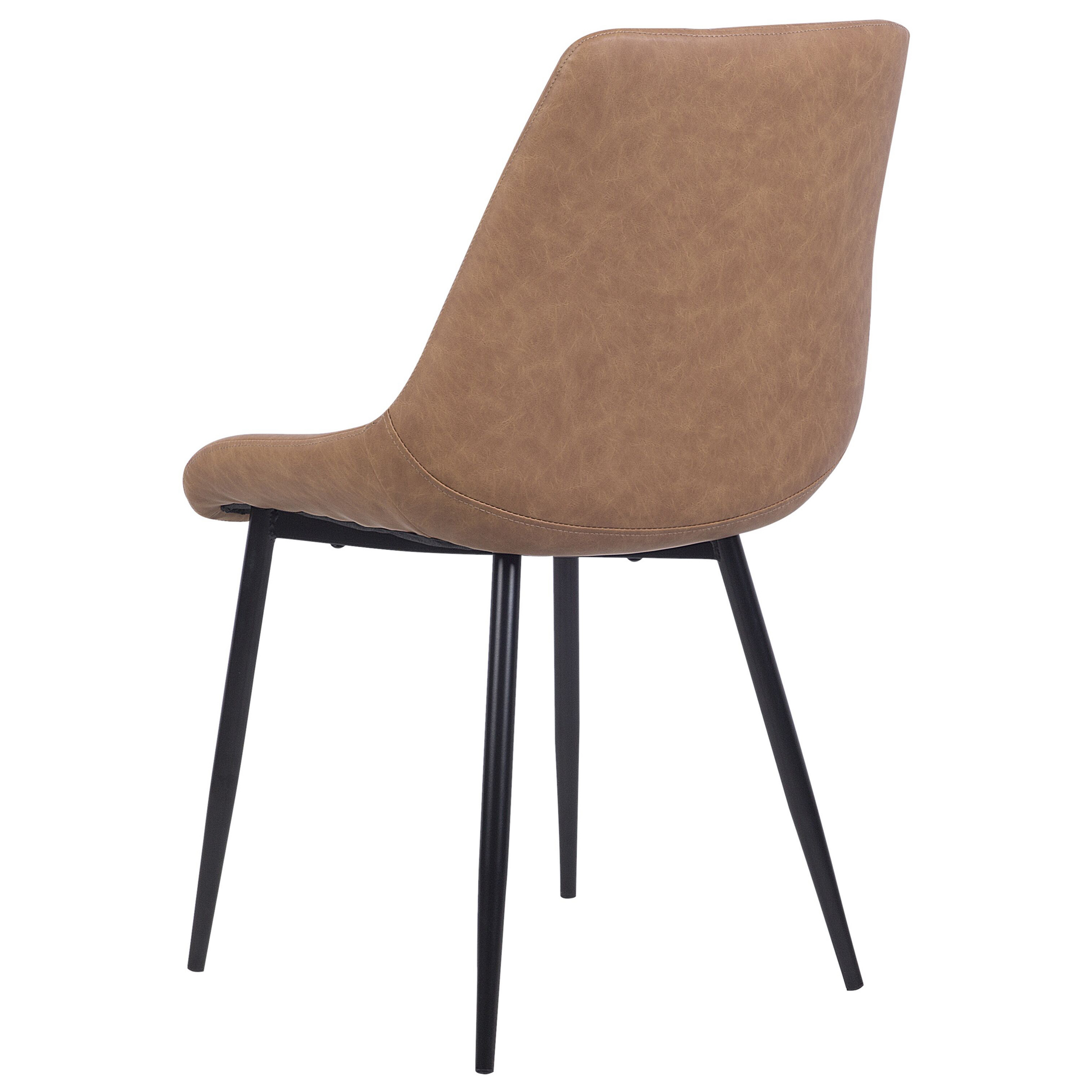 Set de 2 scaune dining MARIBEL Piele ecologică Maro auriu [7]