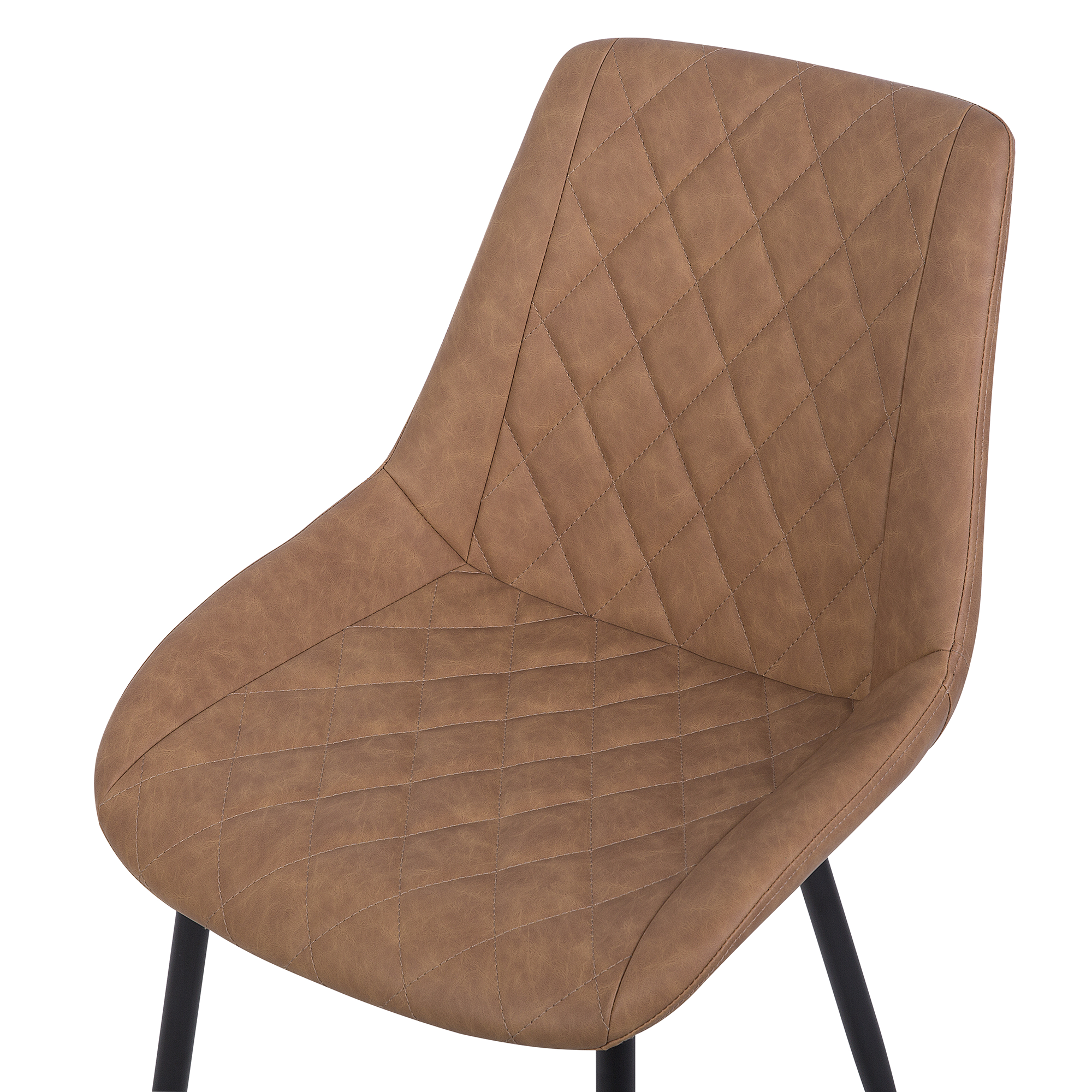 Set of 2 dining chairs MARIBEL Eco-leather Golden brown [8]