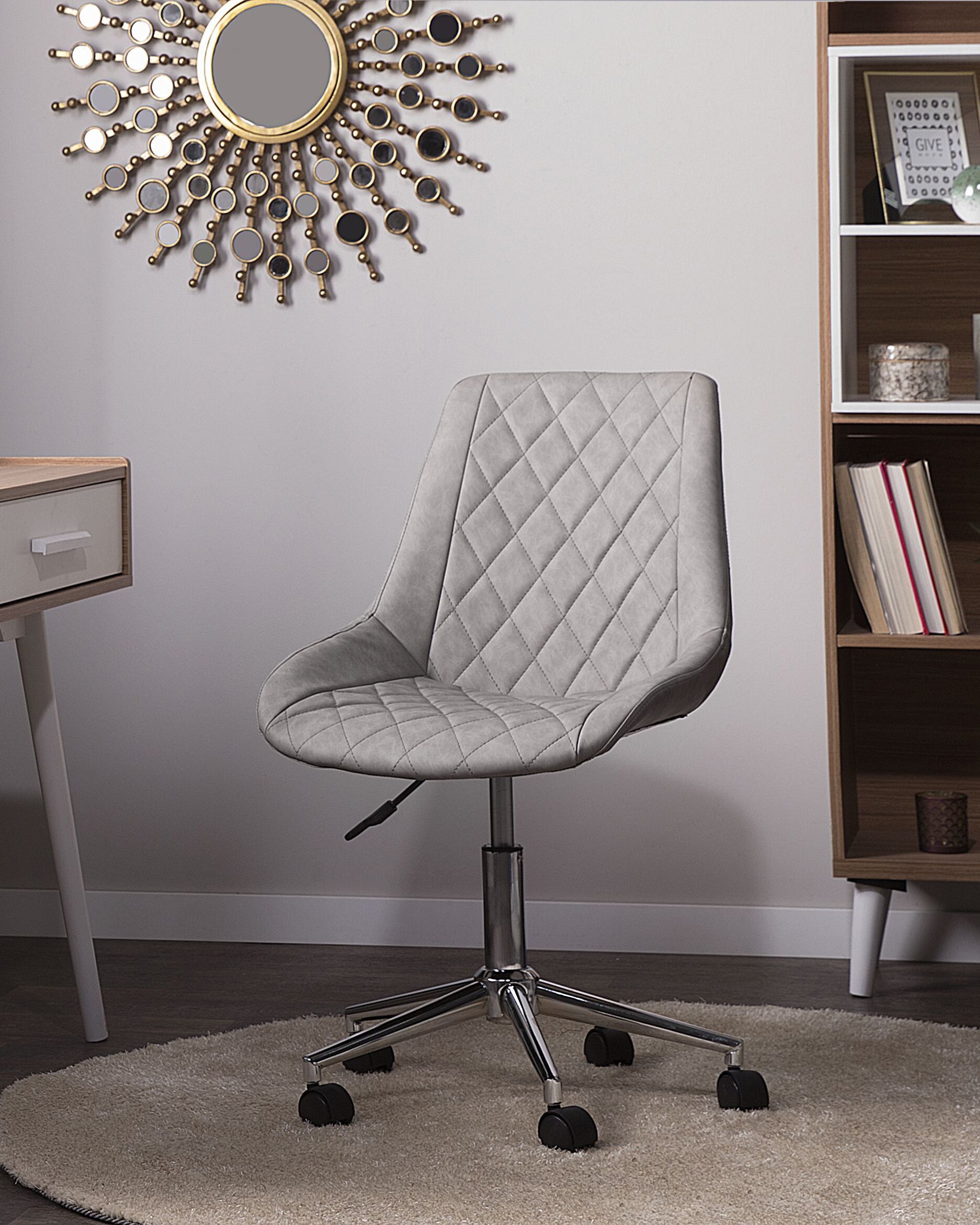 Scaun de birou - Office chair MARIBEL Eco-leather Light Grey