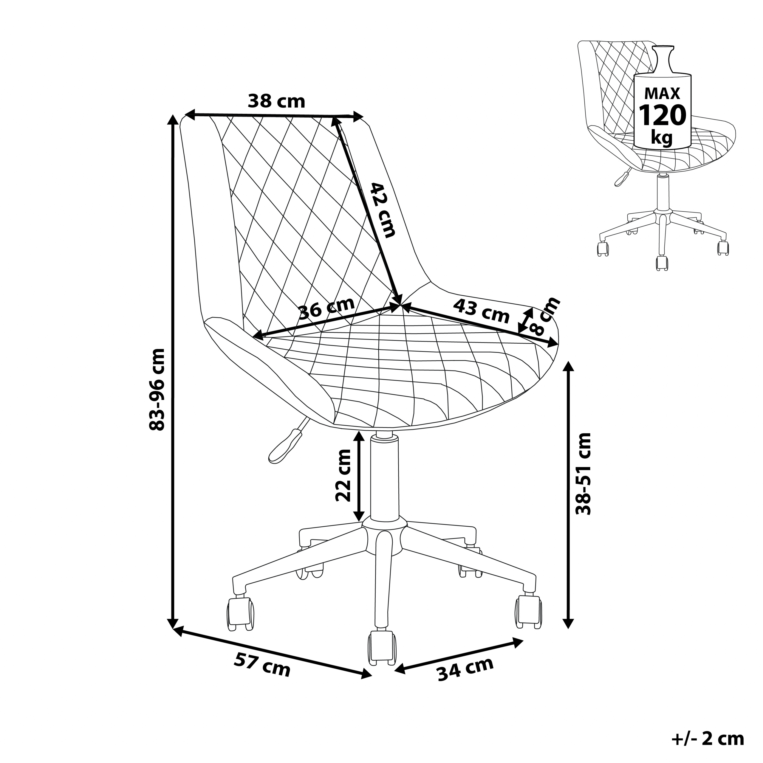 Office chair MARIBEL Eco-leather Light Grey [3]