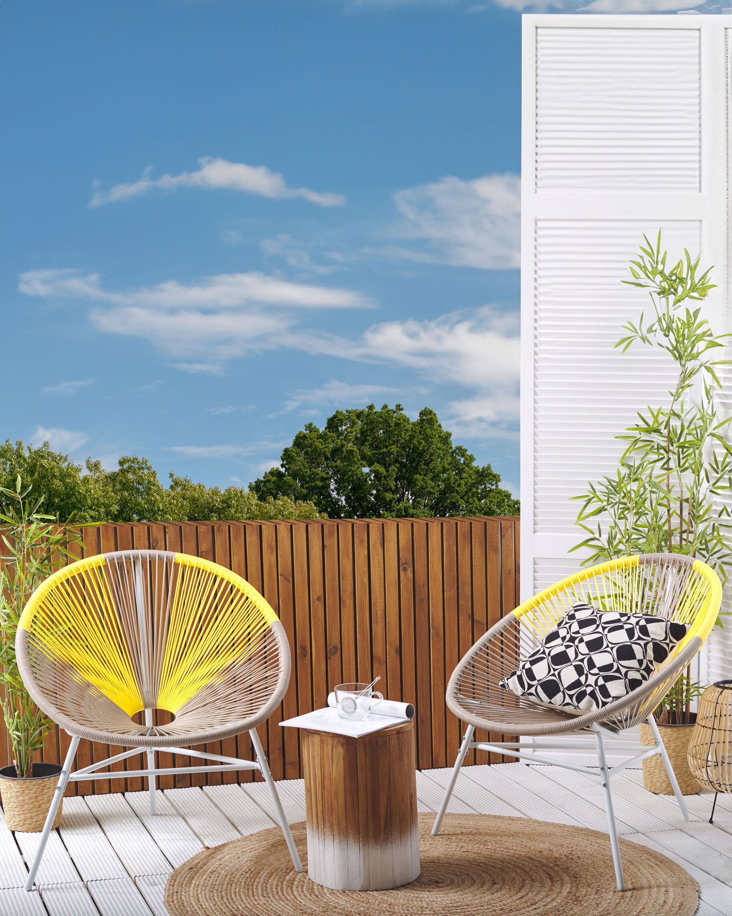 Fotoliu tip tub - Set de 2 scaune de grădină ACAPULCO Ratan sintetic Taupe