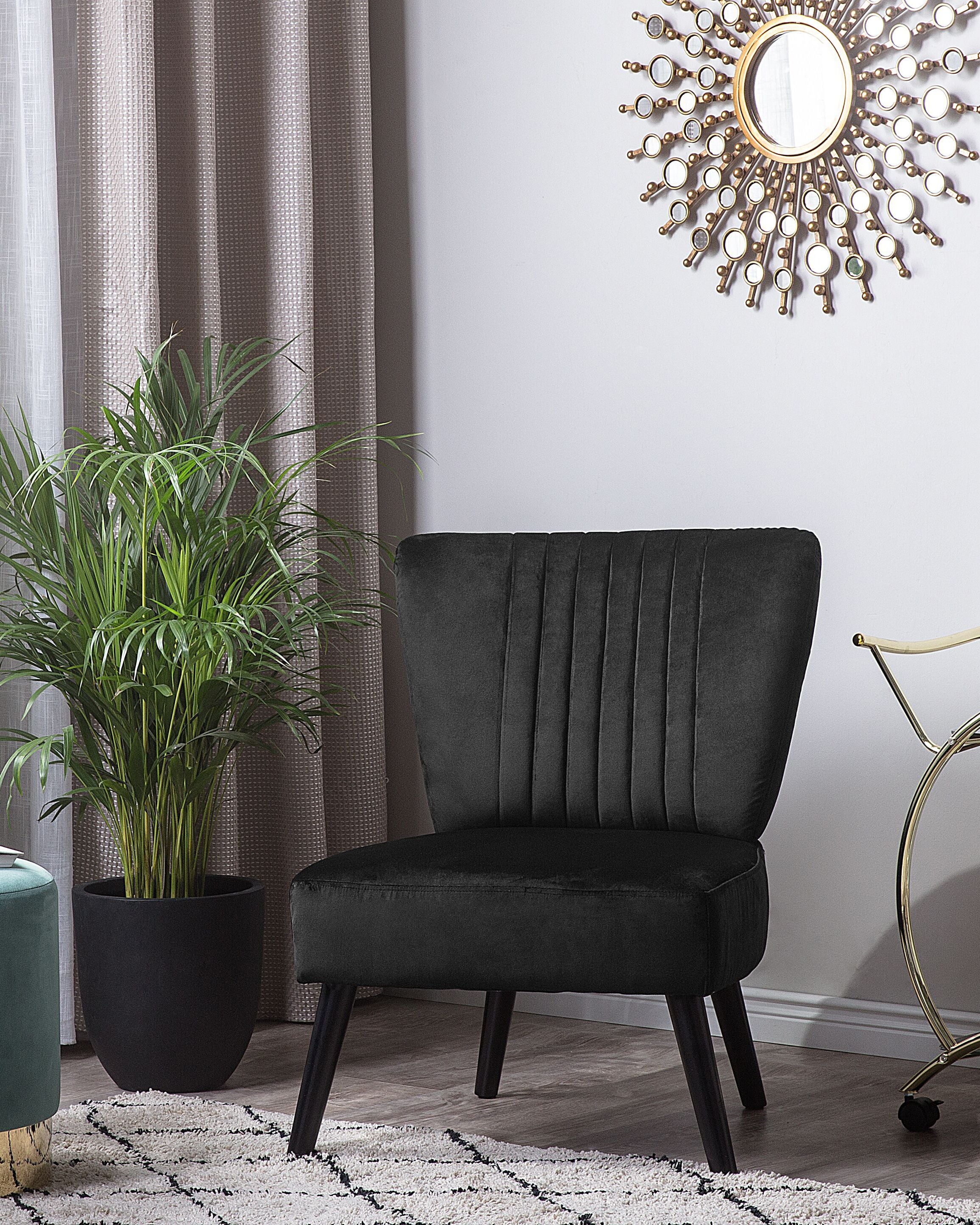Armchairs - VAASA Black Velvet armchair