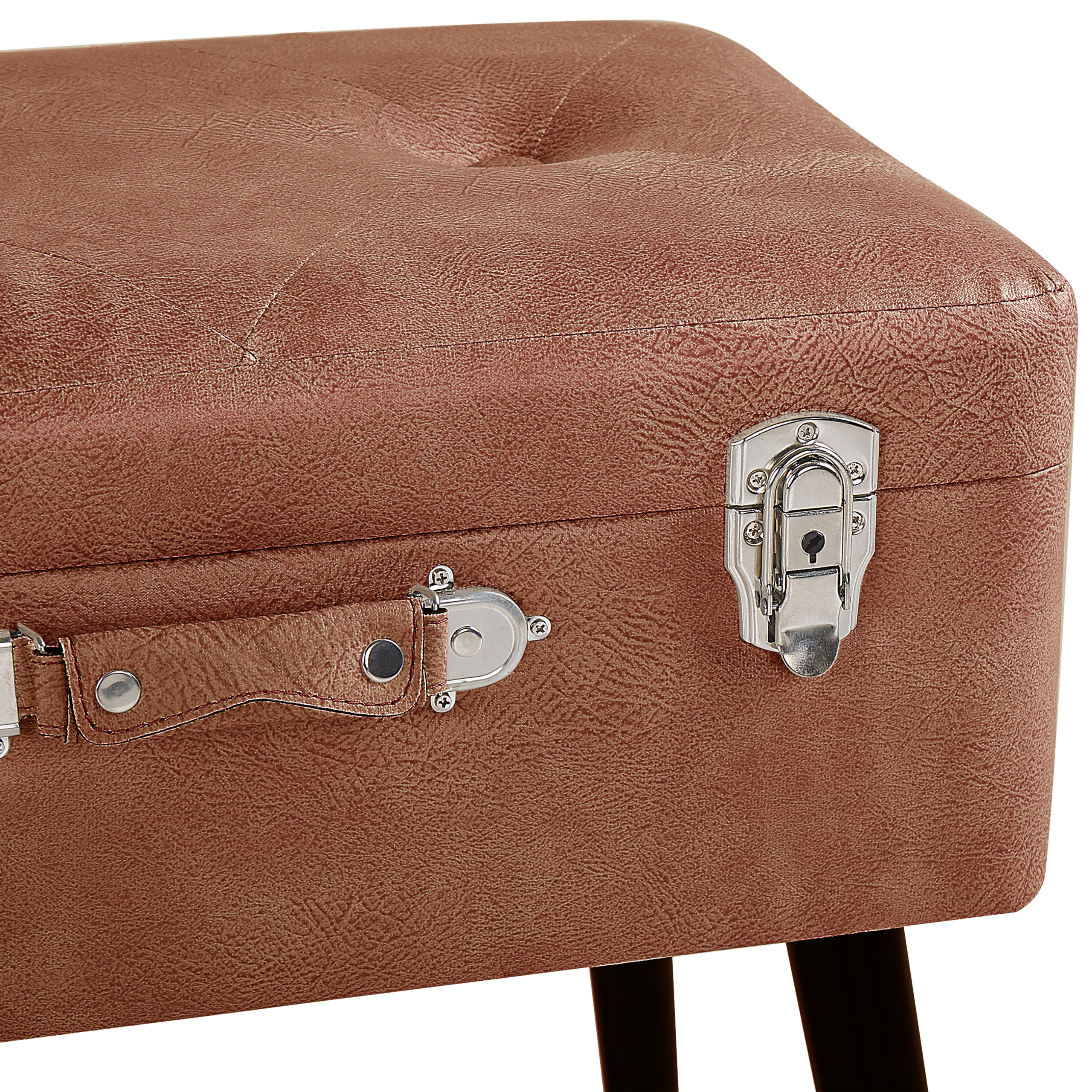 Taburet cu depozitare MALLARD Piele ecologică Maro auriu [7]