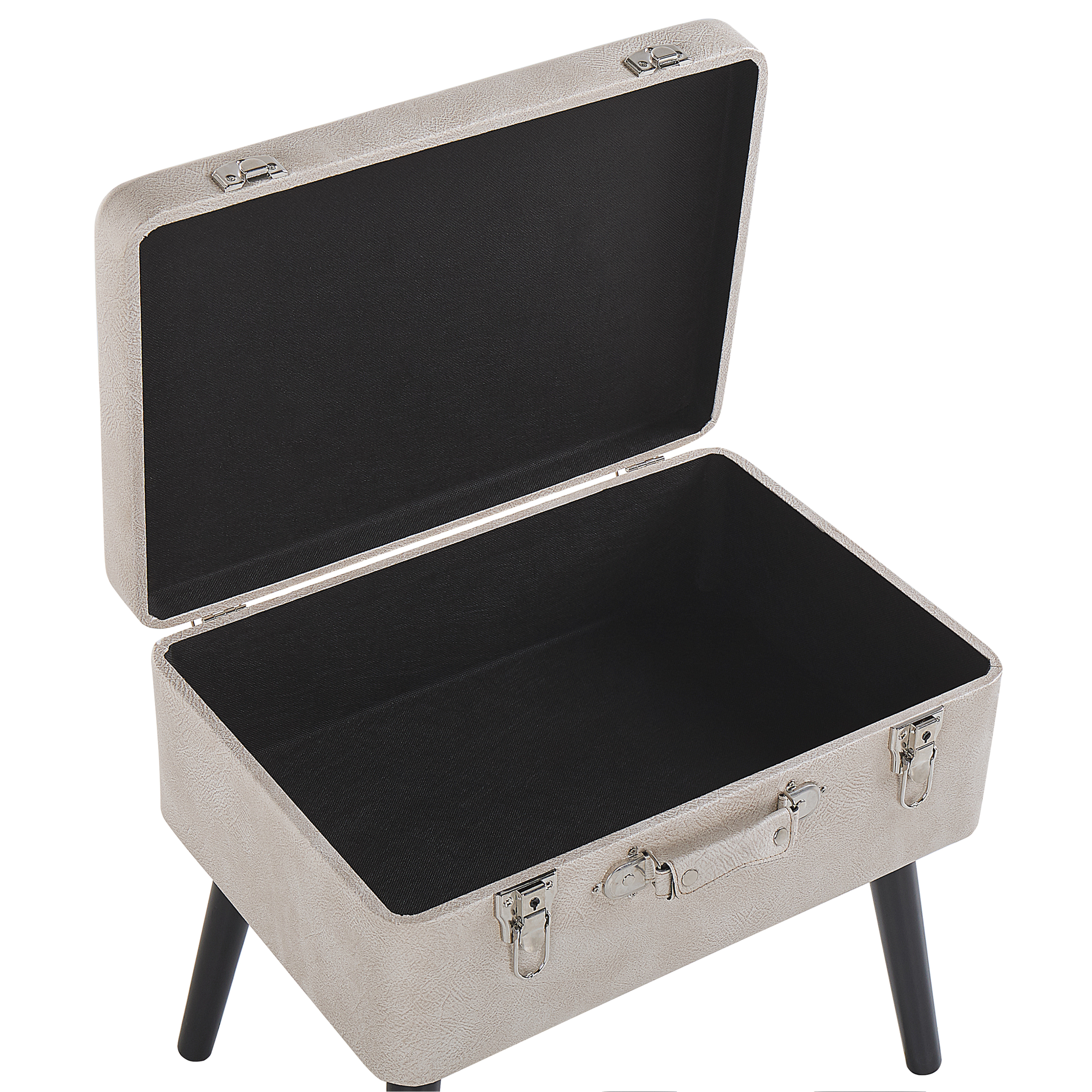 Stool with Storage MALLARD Eco Leather Beige [6]