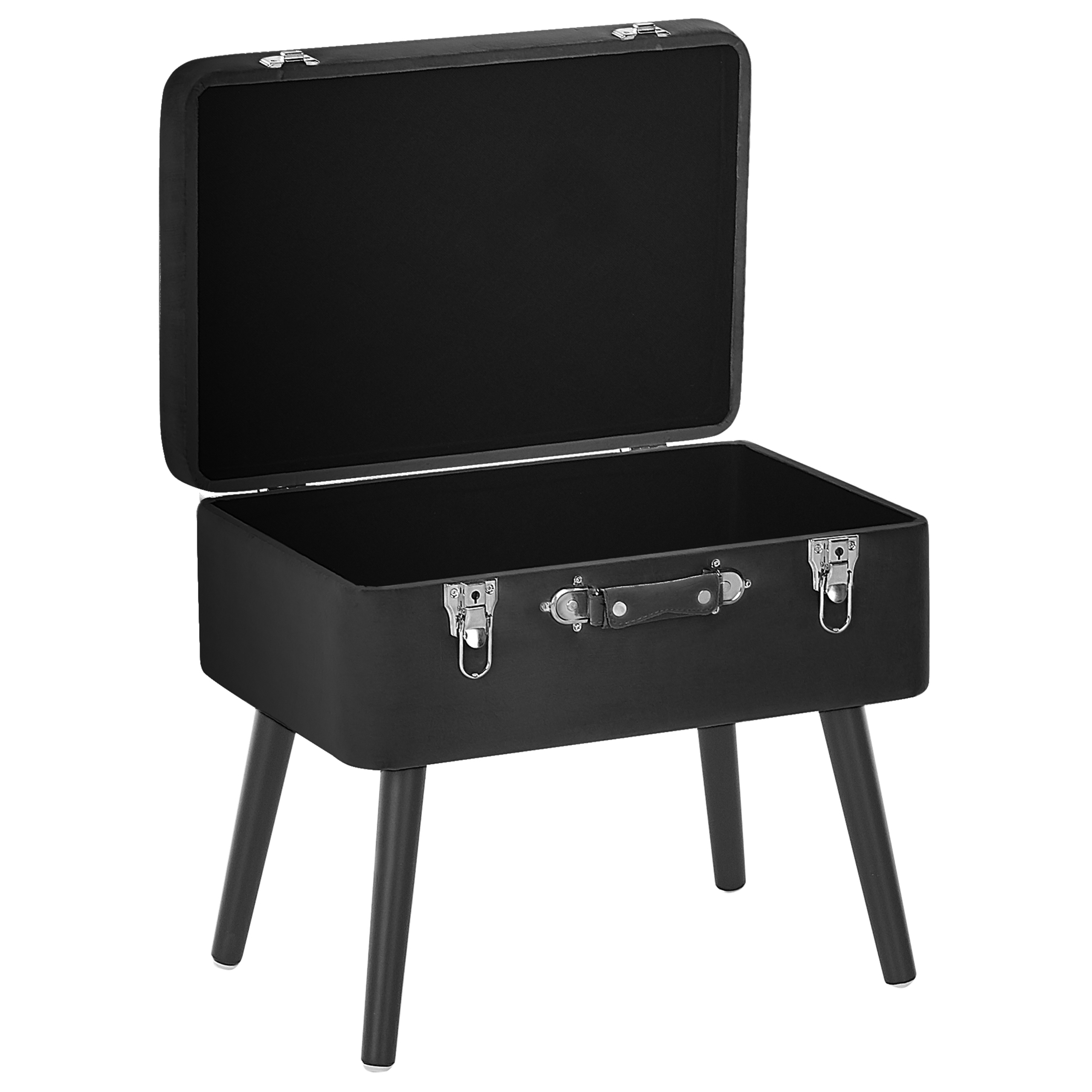 Stool with Storage MALLARD Velvet Black [5]