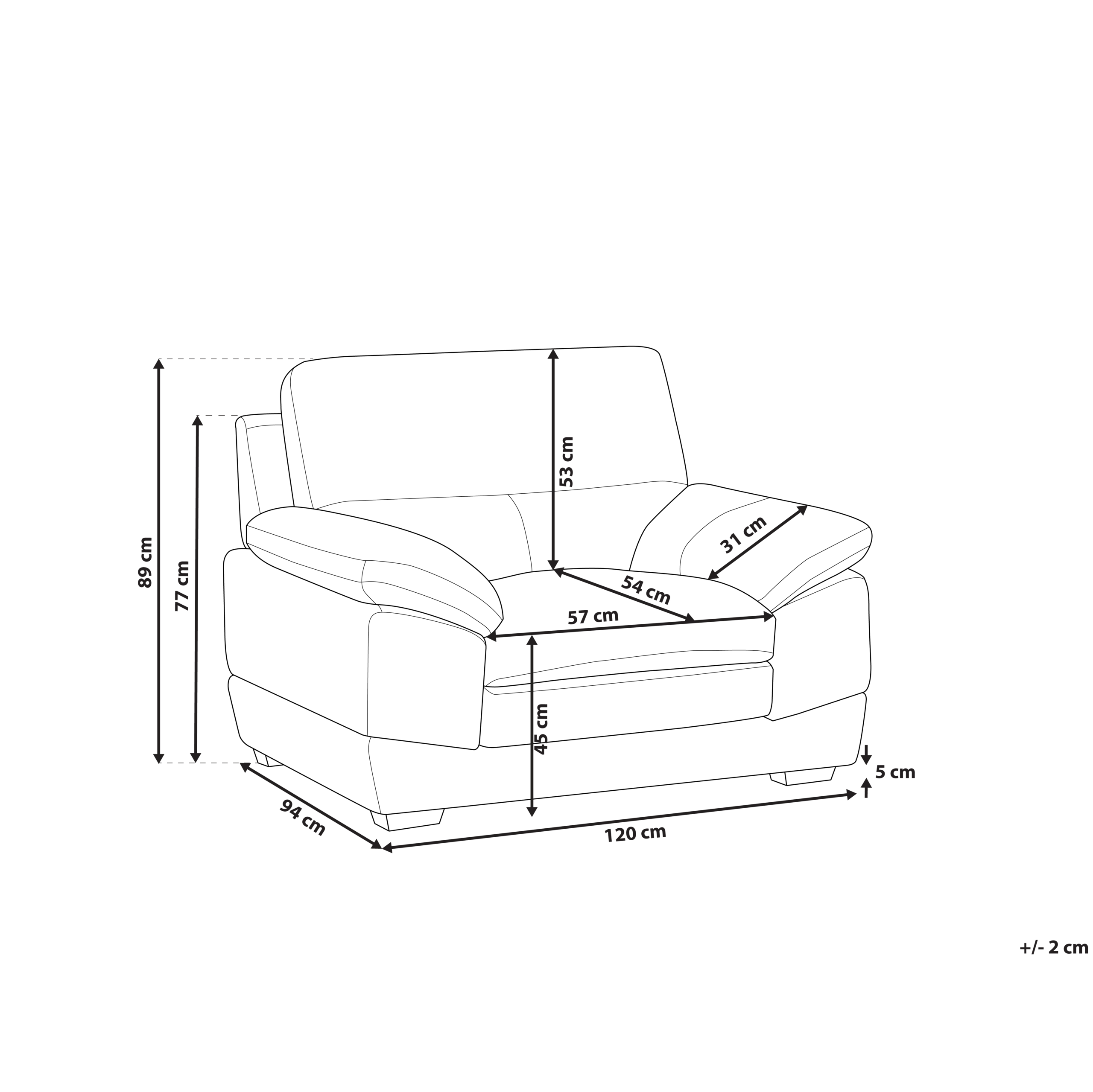 HORTEN Armchair Eco-leather Brown [3]