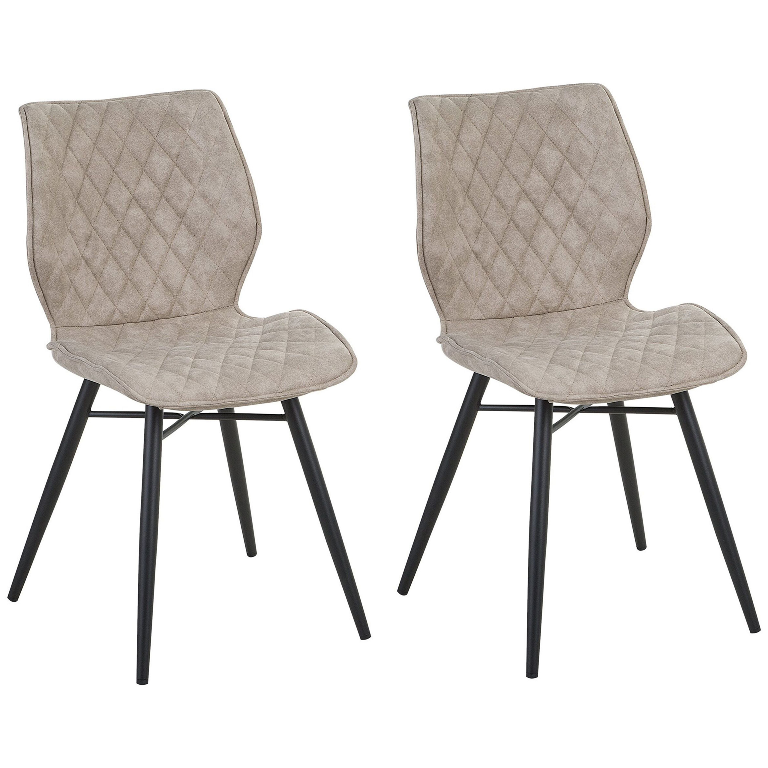 Set of 2 Dining Chairs LISLE Beige [2]