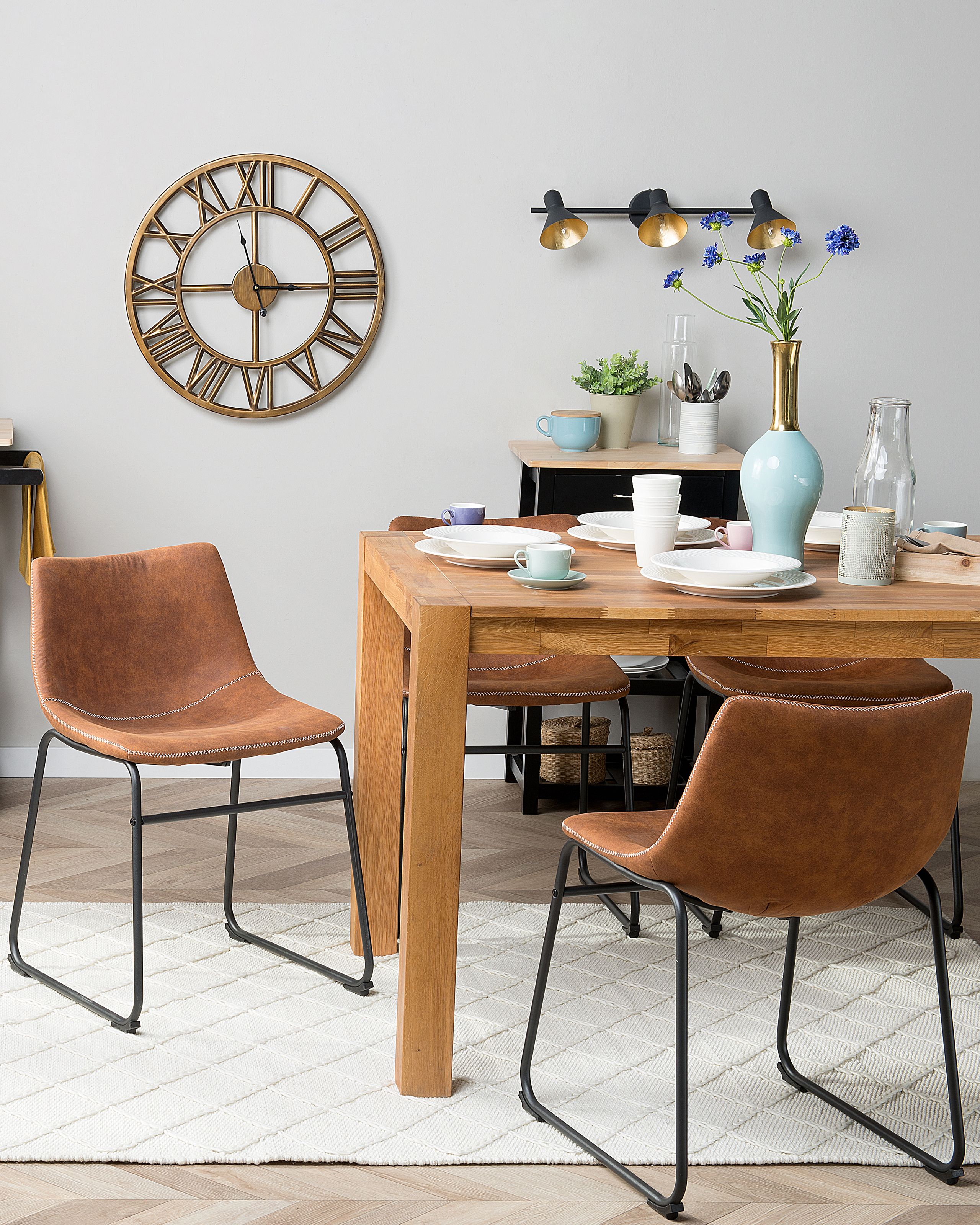 Scaun dining - Set of 2 dining chairs BATAVIA Golden Brown