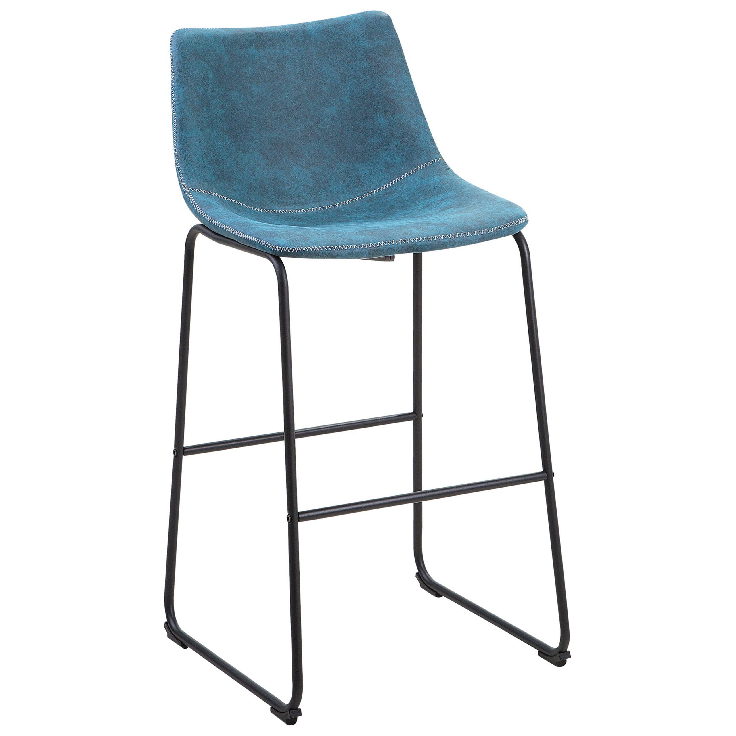 Set of 2 FRANKS bar stools Navy blue [4]