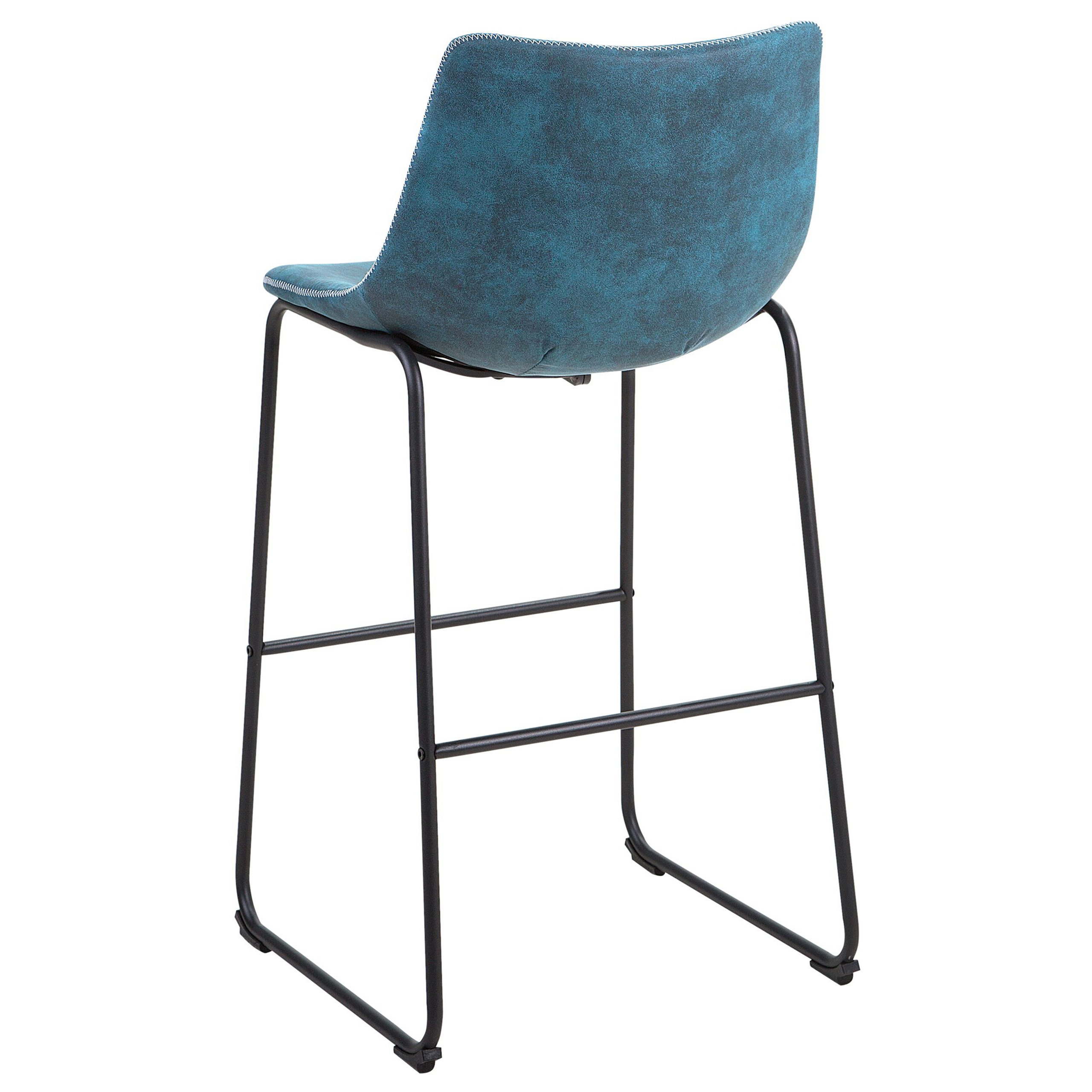 Set of 2 FRANKS bar stools Navy blue [7]