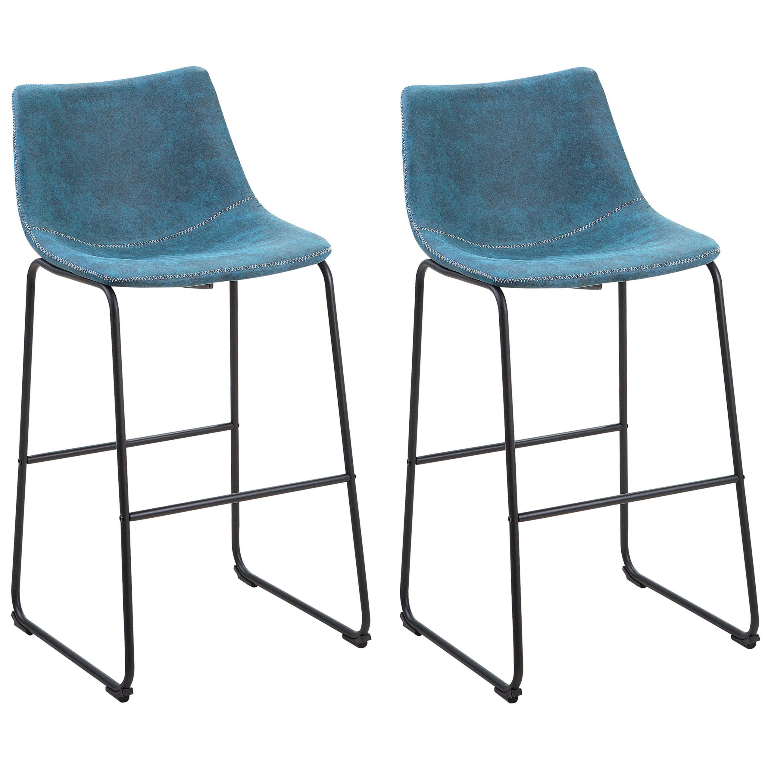 Set of 2 FRANKS bar stools Navy blue [2]