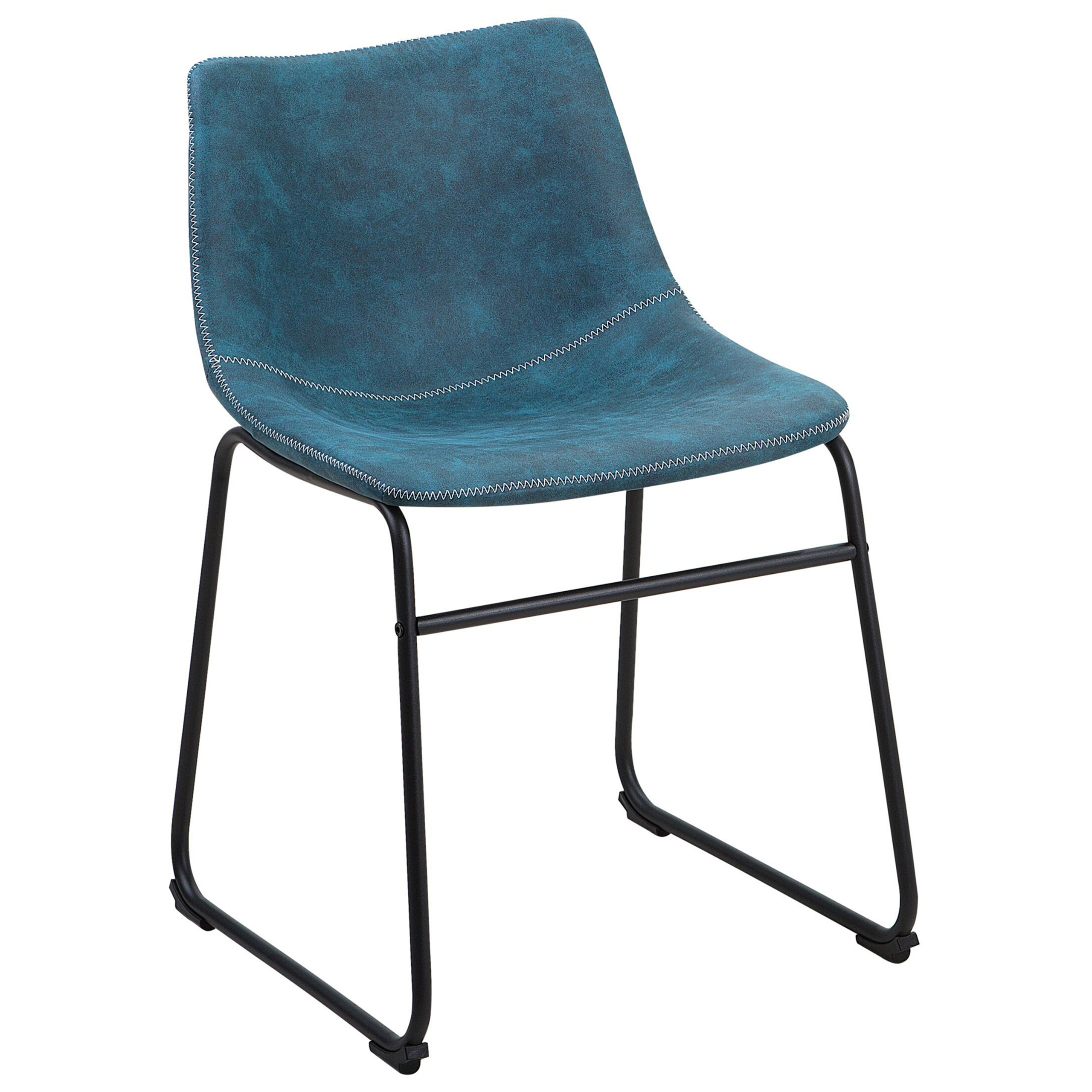 Set de 2 scaune dining BATAVIA Albastru marin [4]