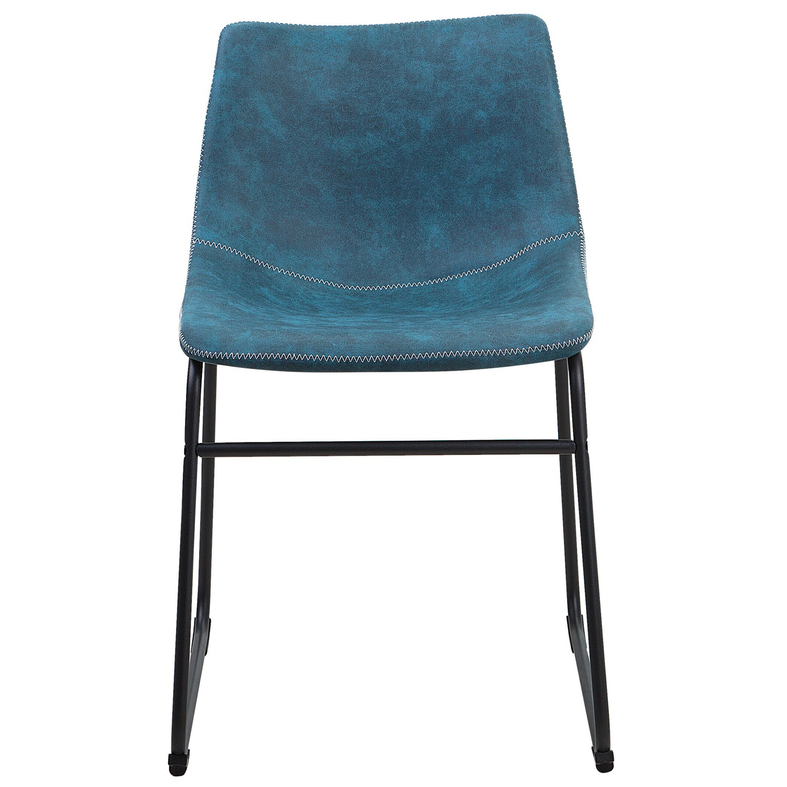 Set de 2 scaune dining BATAVIA Albastru marin [5]