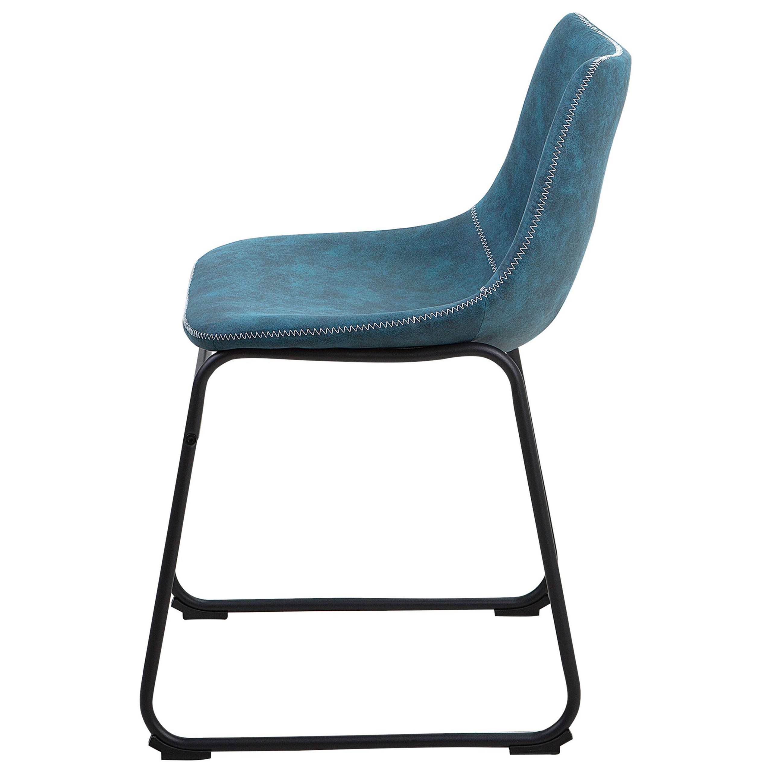 Set de 2 scaune dining BATAVIA Albastru marin [6]