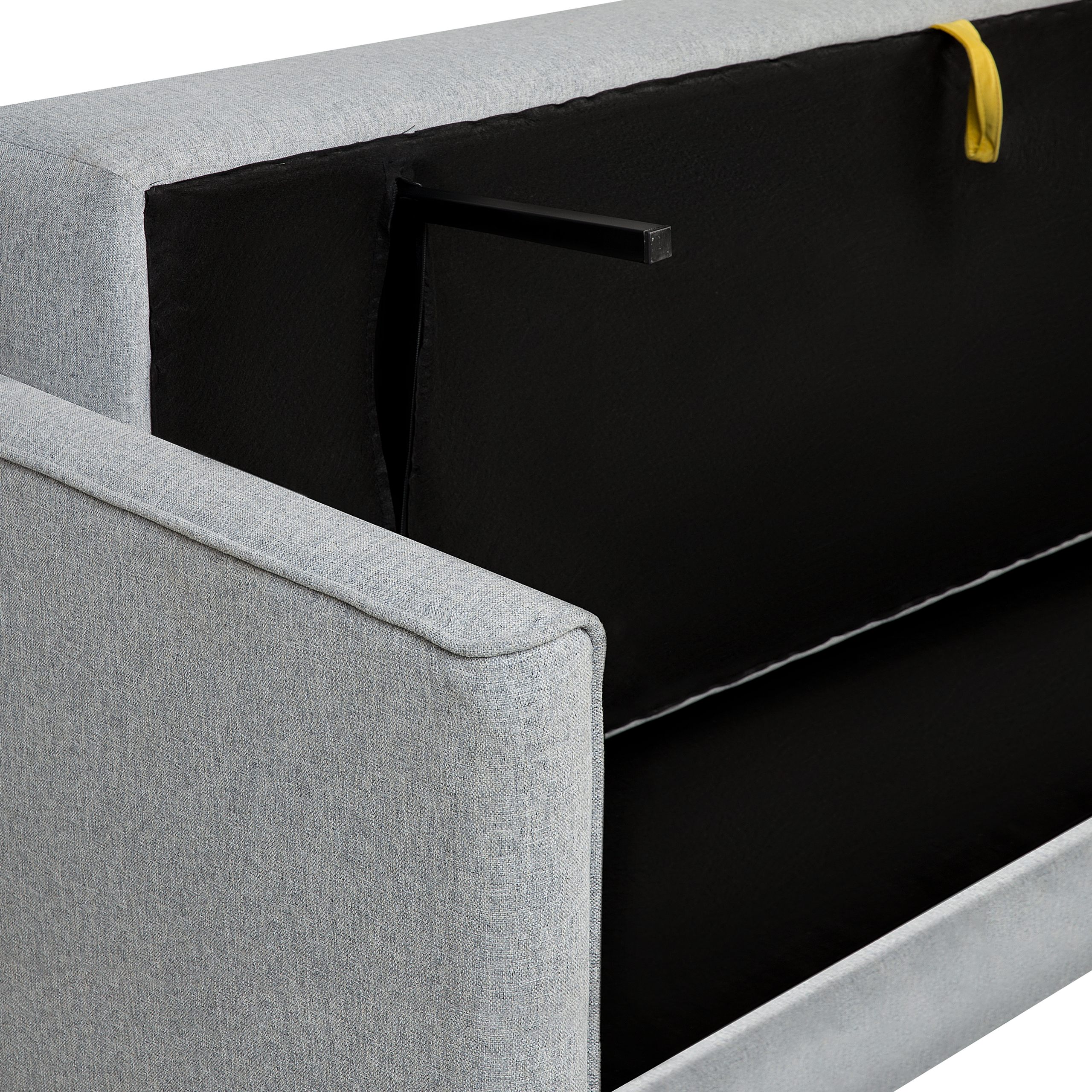 Canapea extensibilă cu 3 locuri EKSJO  Gri deschis cu depozitare [7]