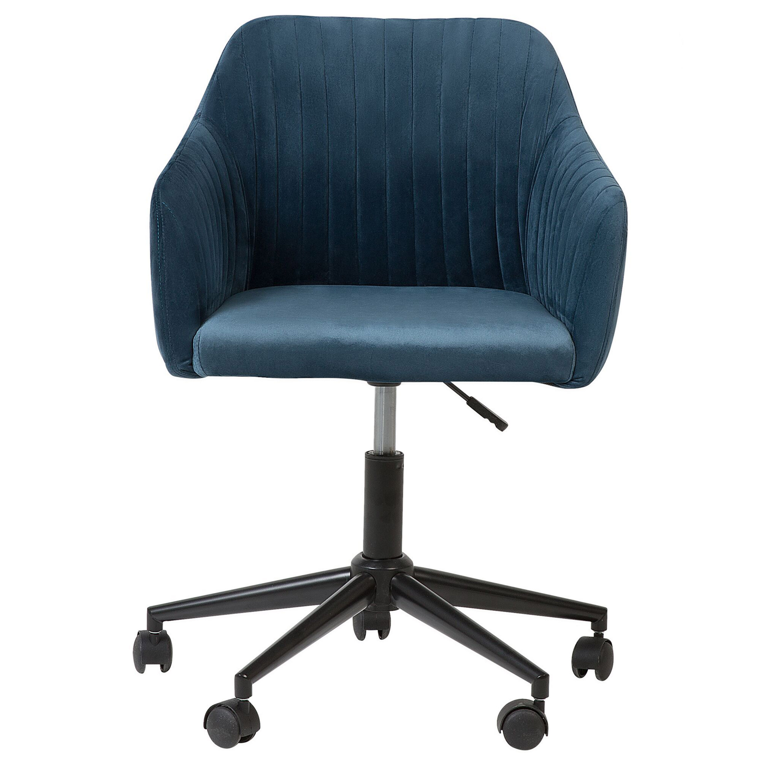 Office chair VENICE Velvet Navy Blue [4]