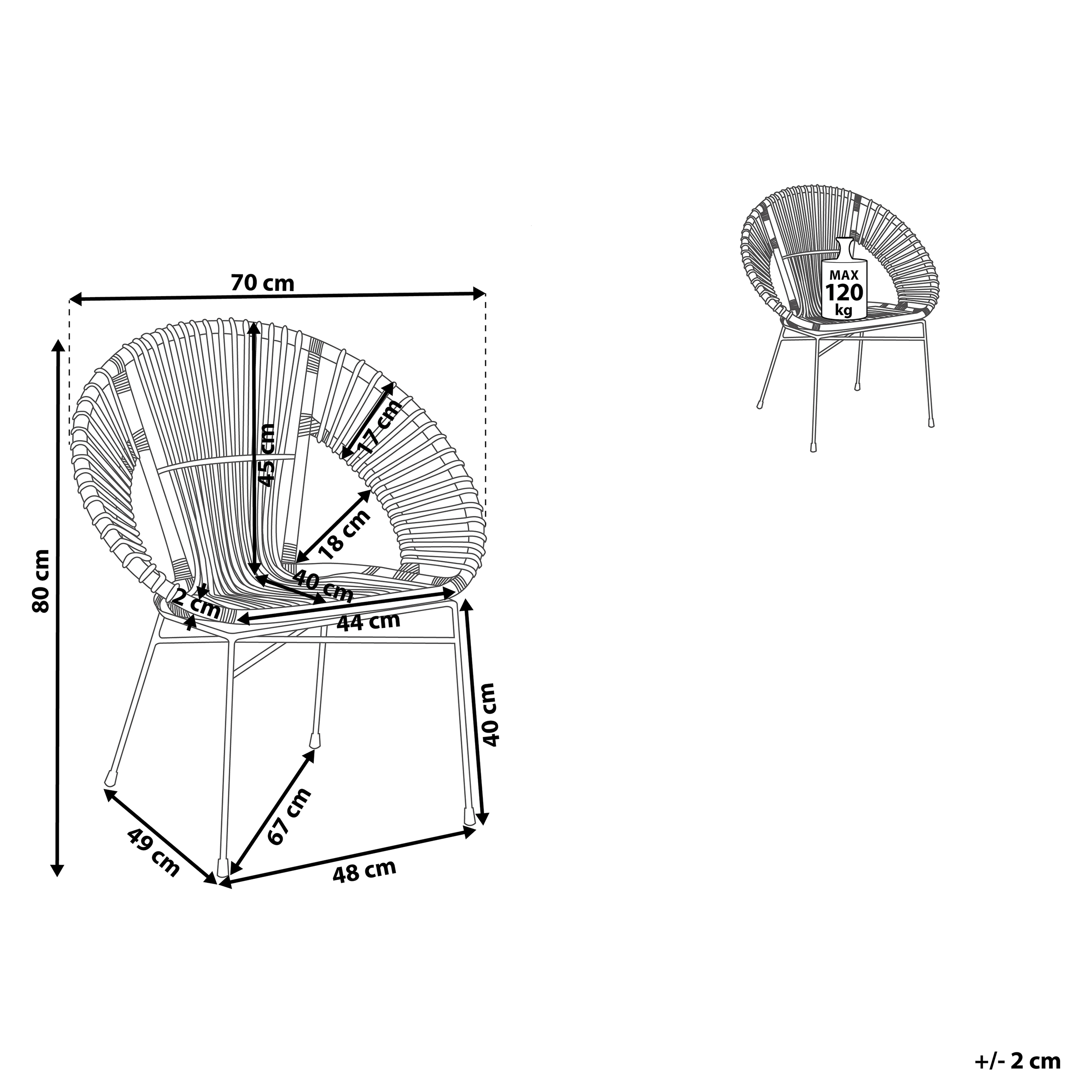Scaun dining SARITA Ratan Negru [3]