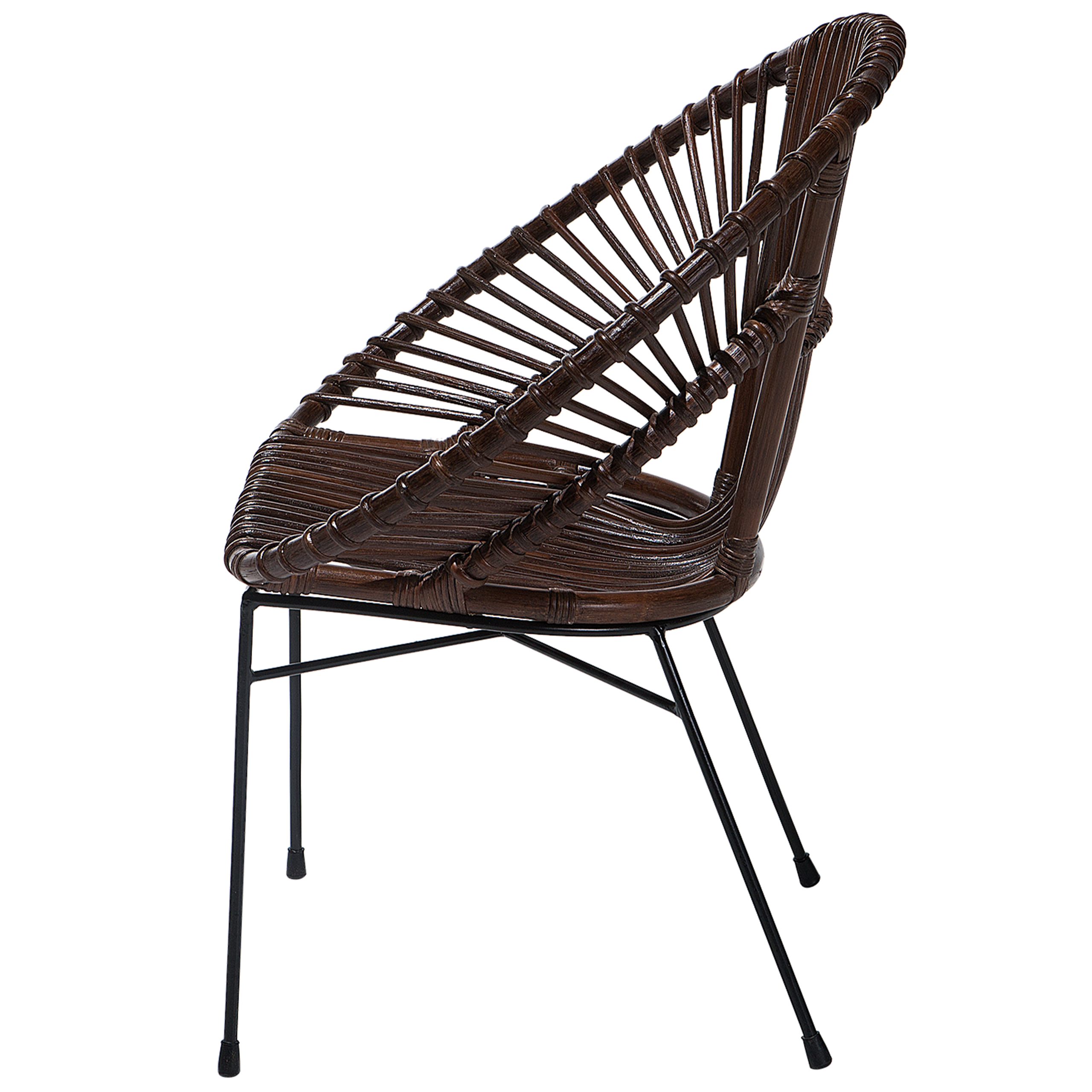 Dining Stool SARITA Rattan Dark Brown [5]