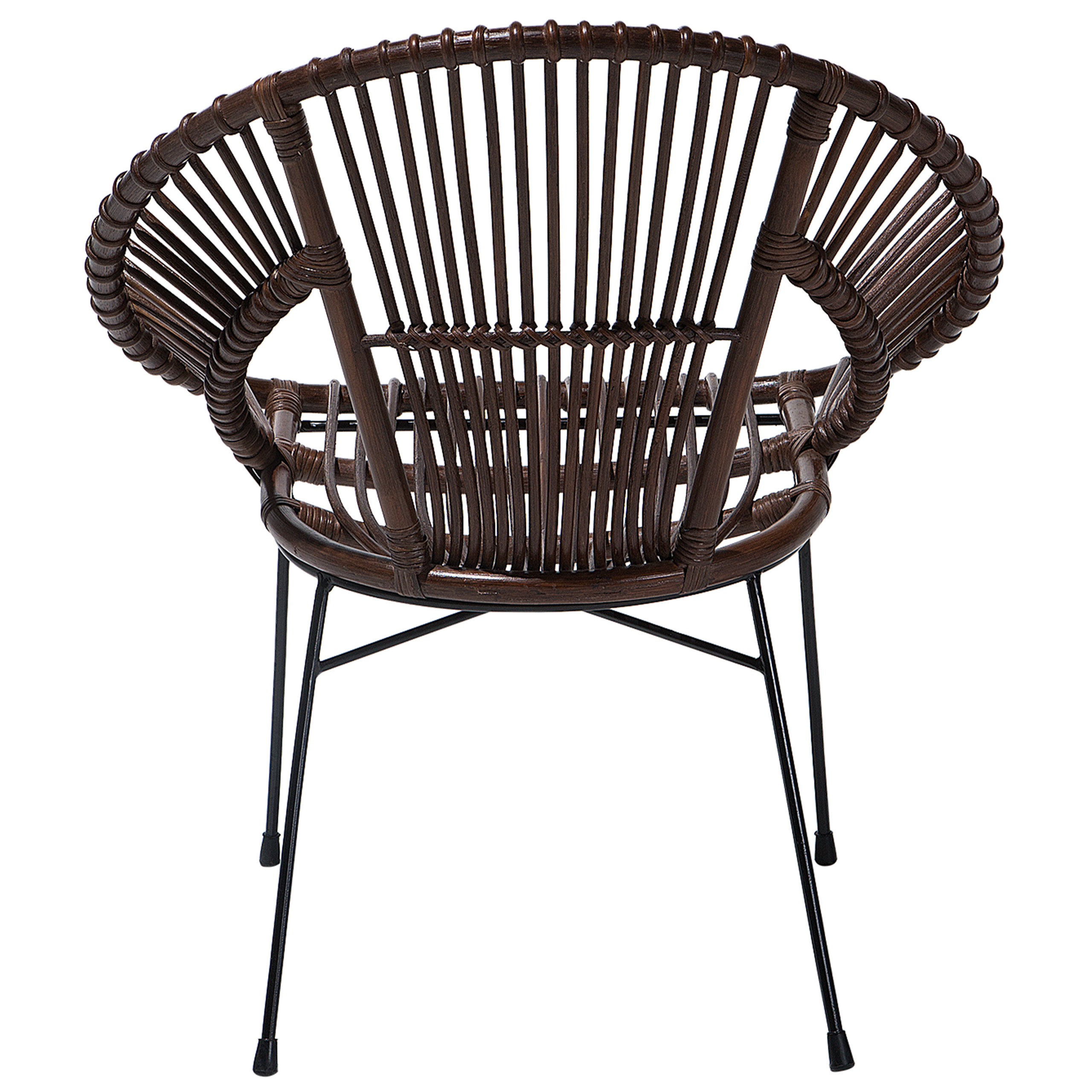 Dining Stool SARITA Rattan Dark Brown [6]