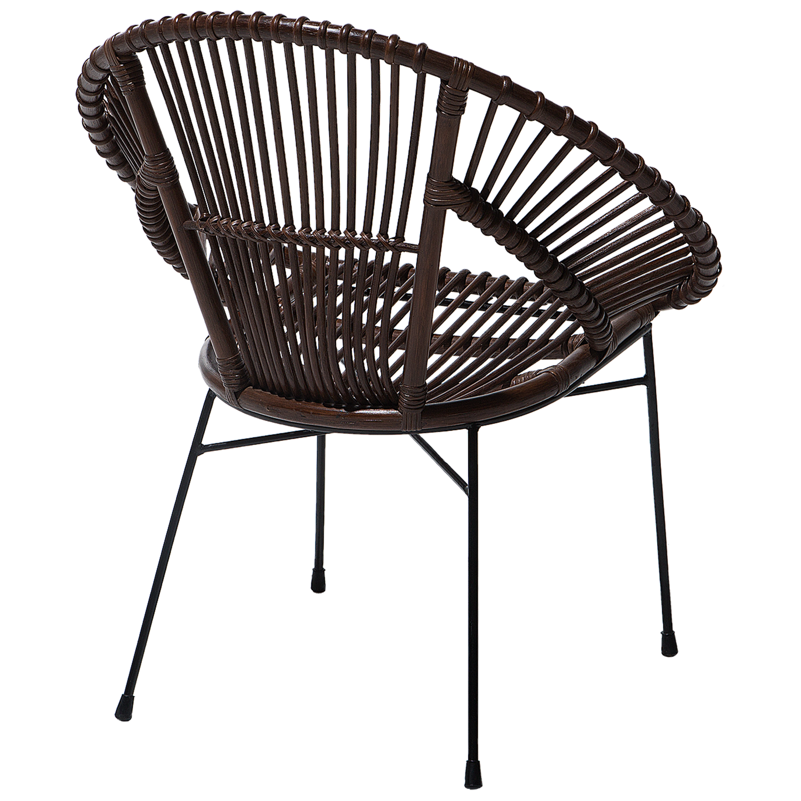 Dining Stool SARITA Rattan Dark Brown [7]