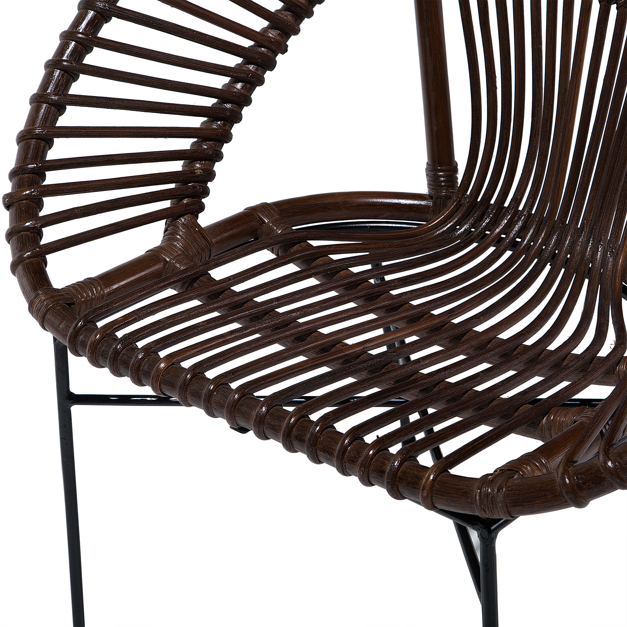 Dining Stool SARITA Rattan Dark Brown [9]