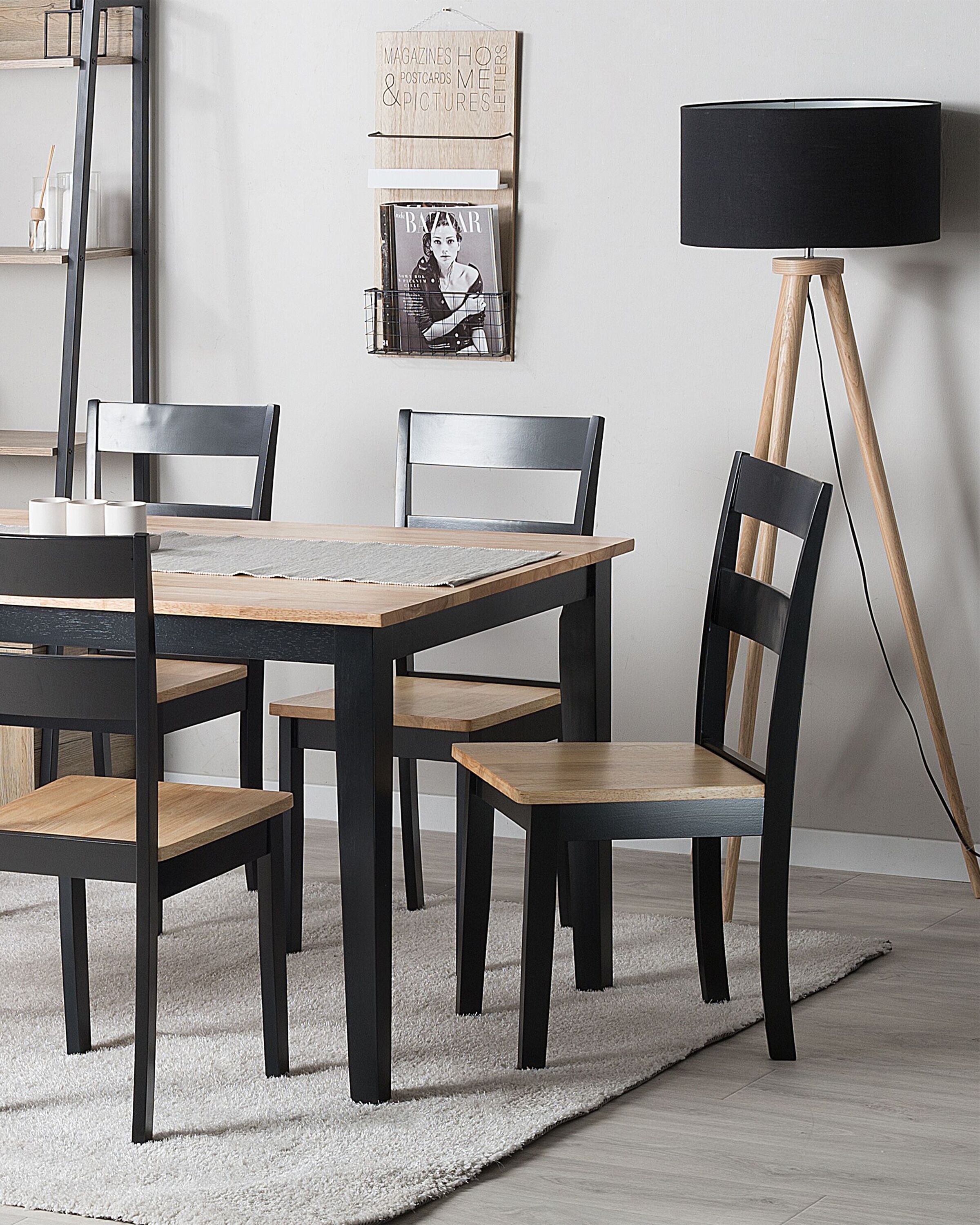 Scaun dining - Set de 2 scaune dining GEORGIA Lemn Negru