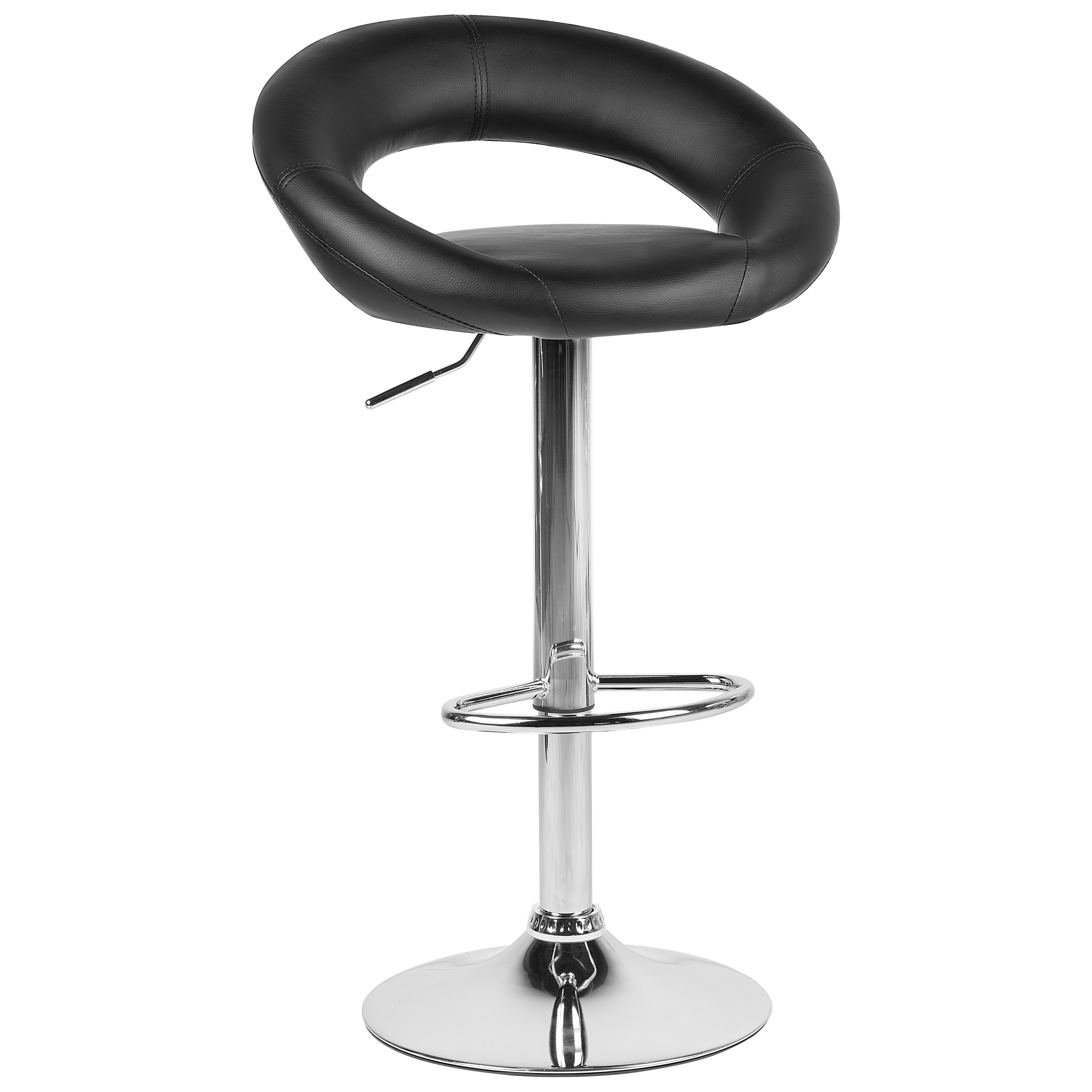 Set of 2 PEORIA bar stools Eco leather Swivel Black [4]