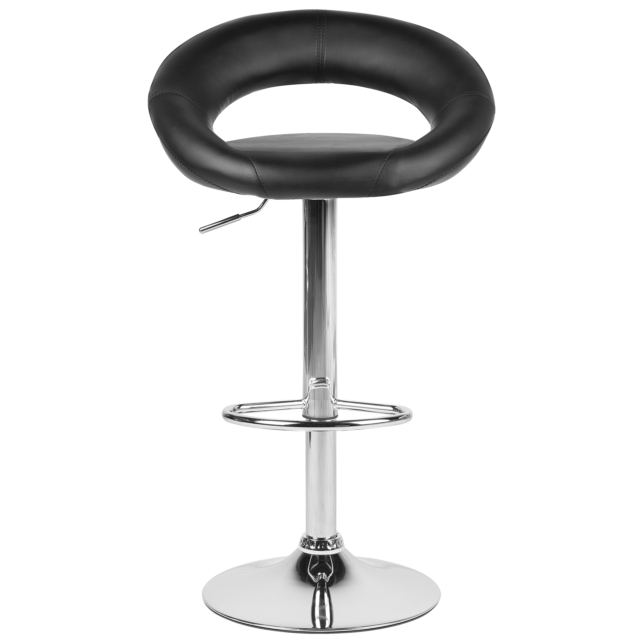 Set of 2 PEORIA bar stools Eco leather Swivel Black [5]