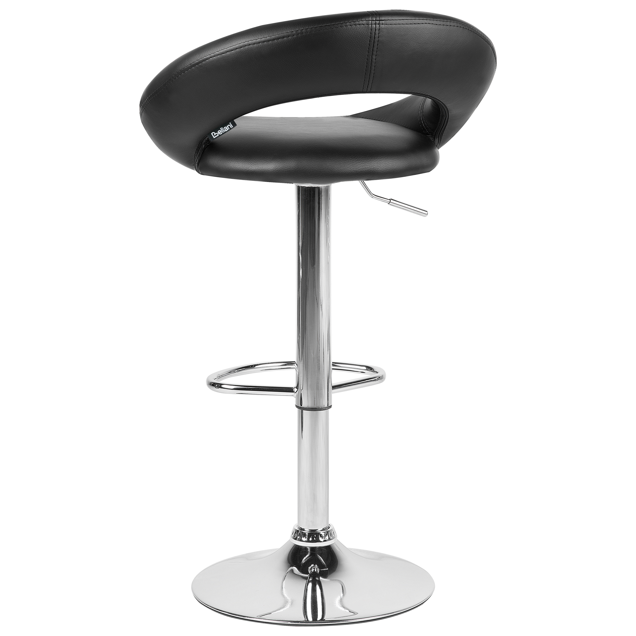 Set of 2 PEORIA bar stools Eco leather Swivel Black [6]