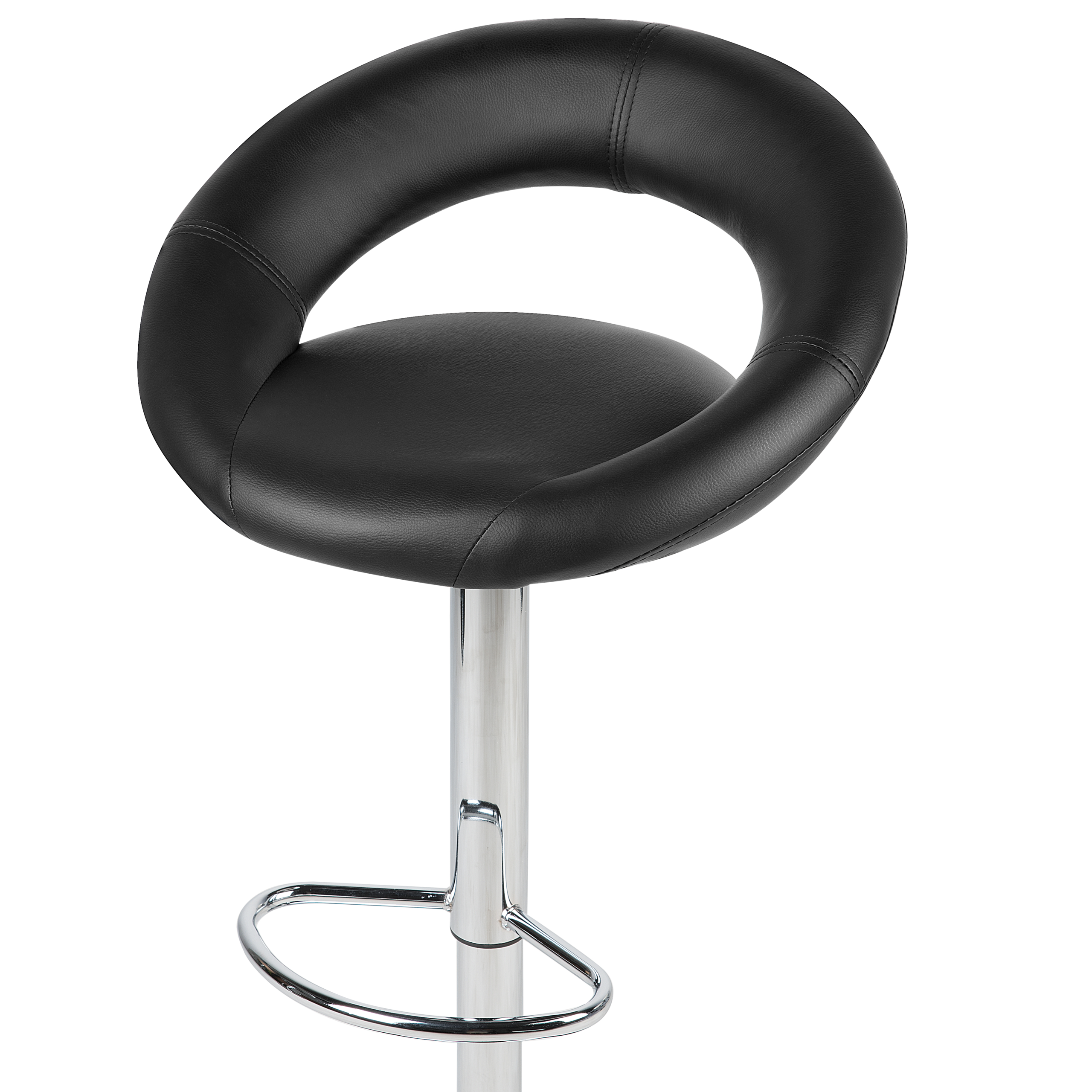 Set of 2 PEORIA bar stools Eco leather Swivel Black [7]