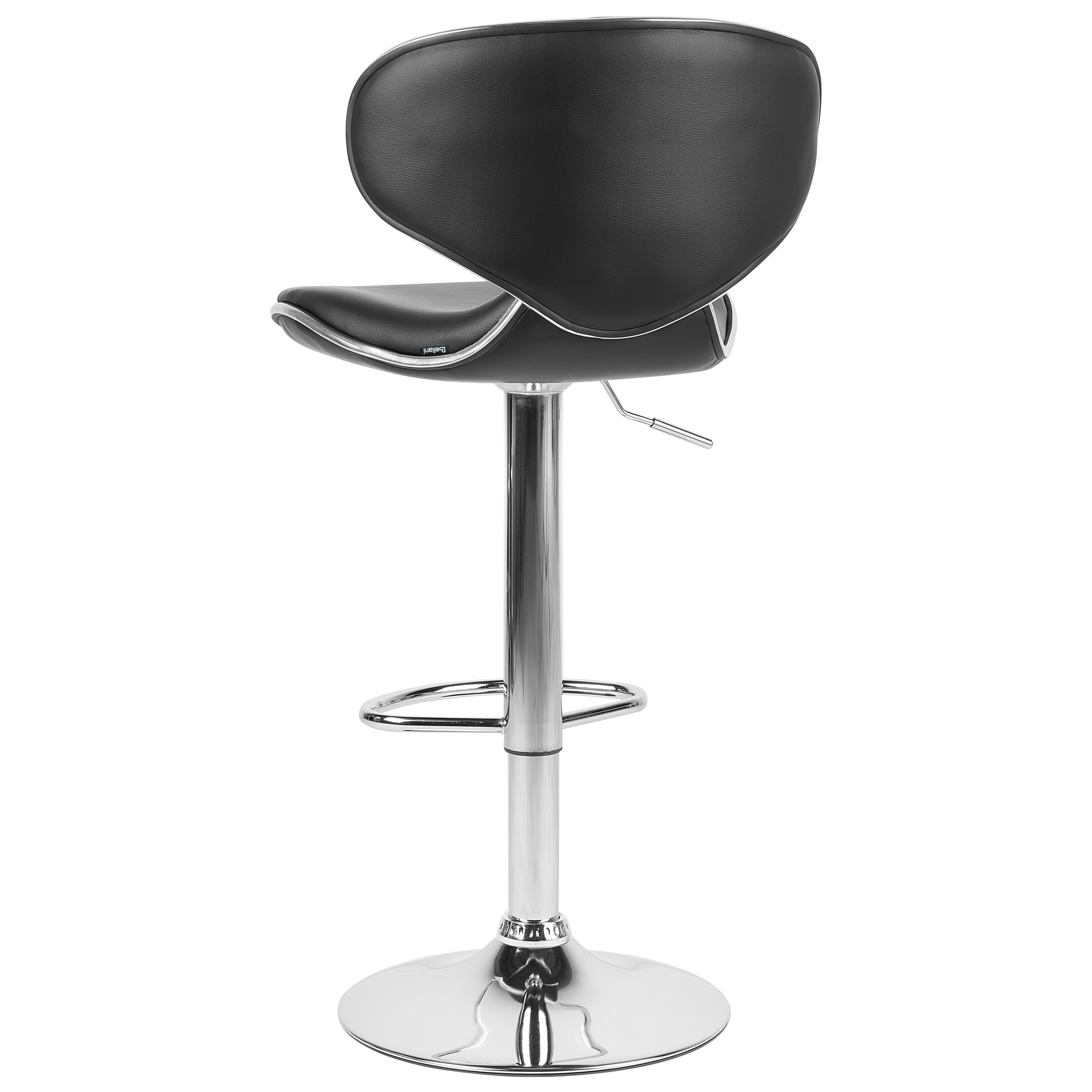 Set of 2 Bar Stools CONWAY Eco-Leather Swivel Black [6]