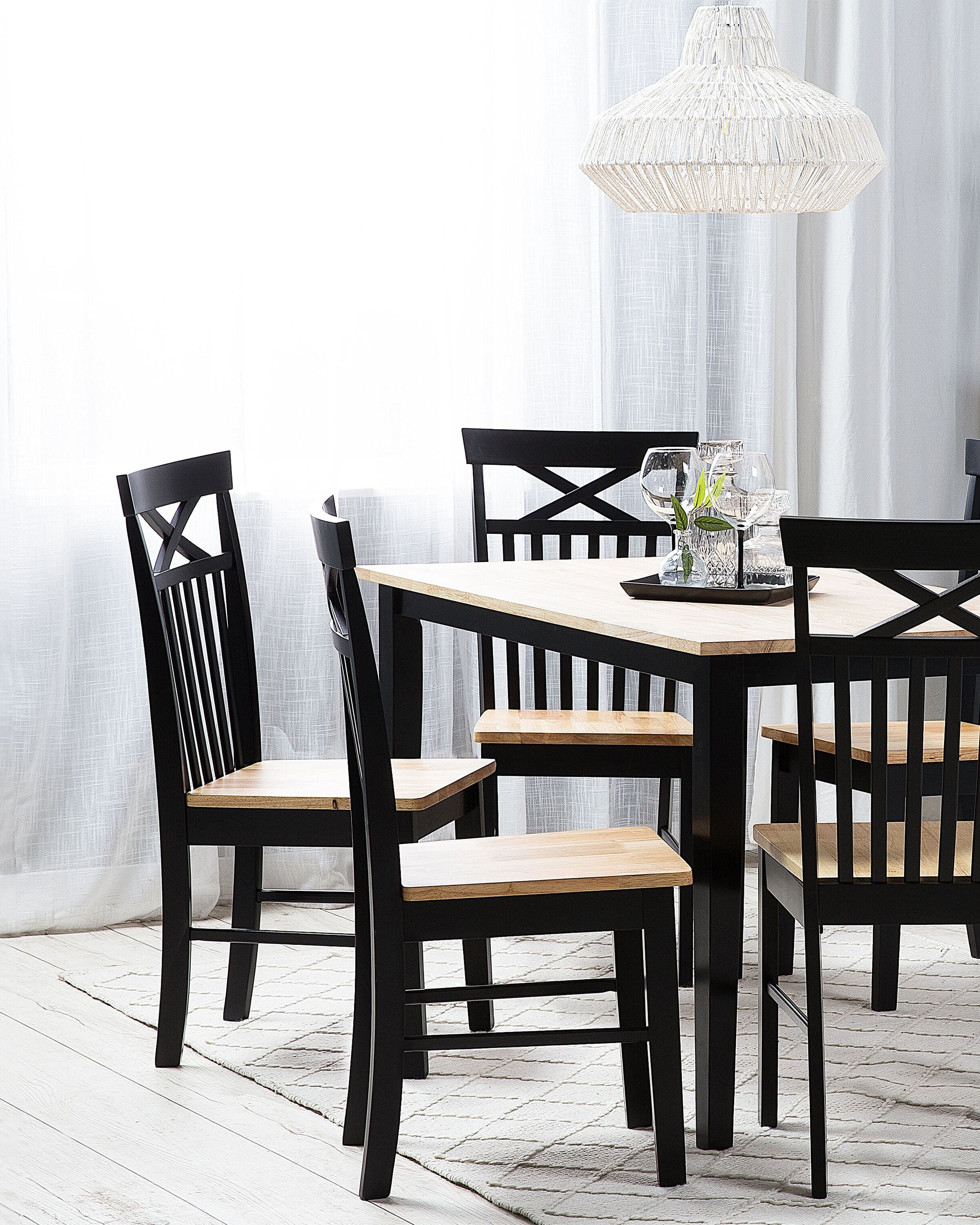 Scaun dining - Set of 2 dining chairs HOUSTON Black Wood